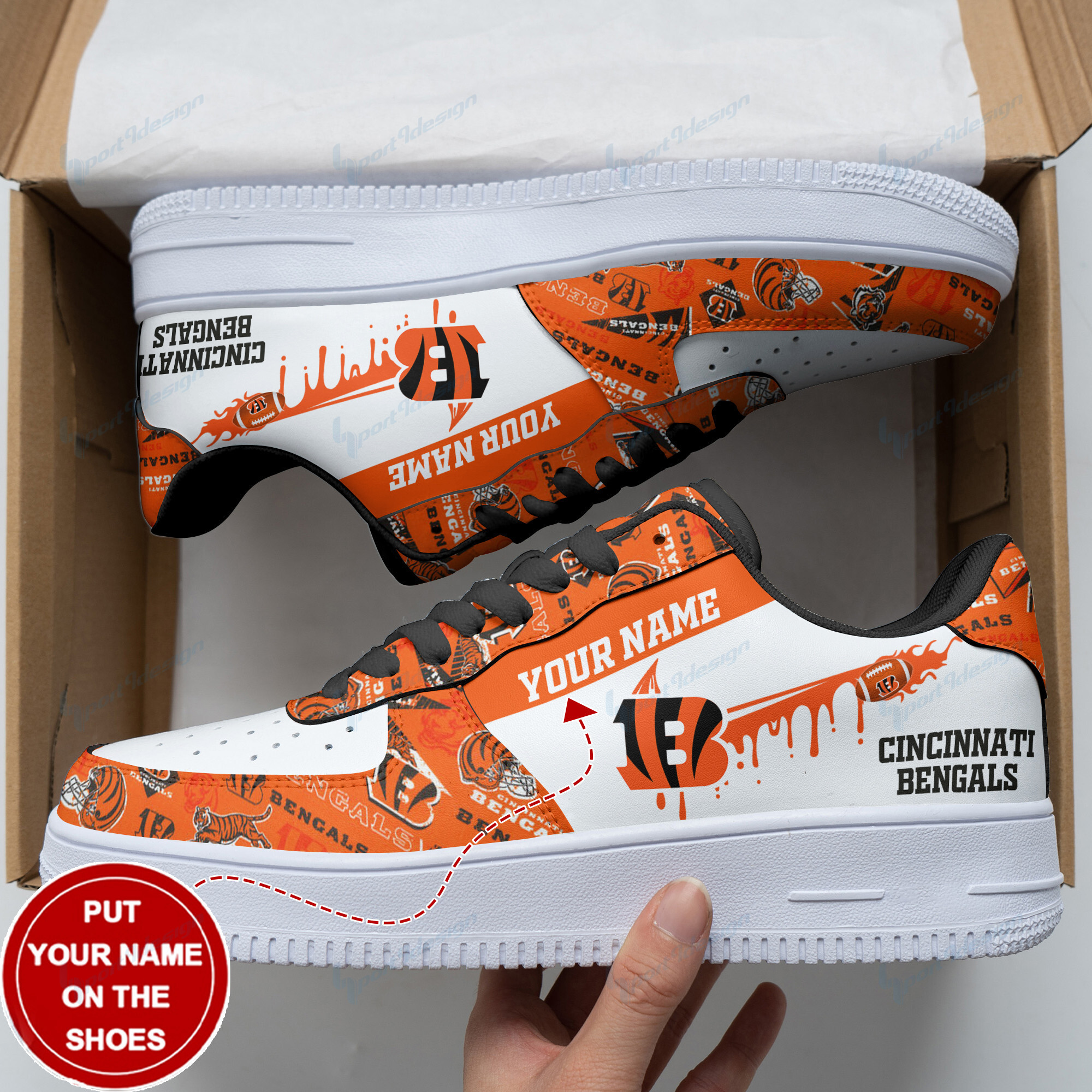 Cincinnati Bengals Personalized Air Force 1 Shoes Bg128 For Men Women