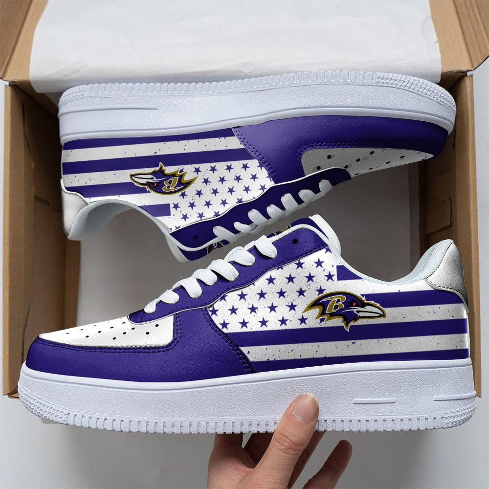 Nfl Baltimore Ravens Air Force1 Sneakers For Men Women