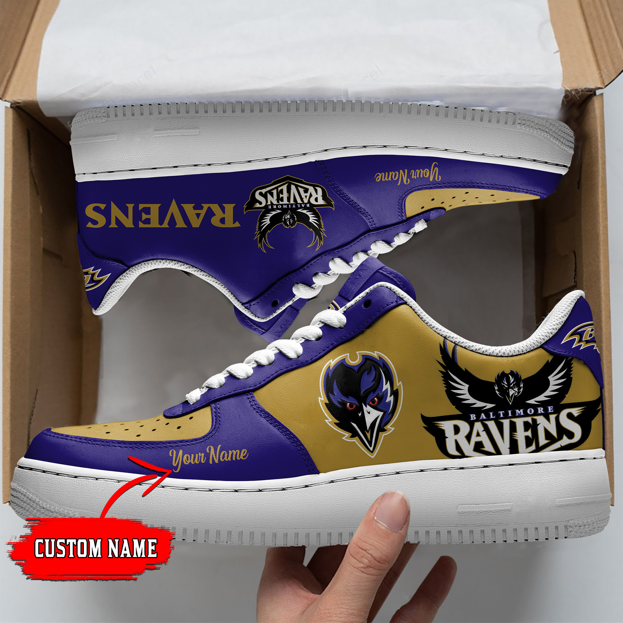 Baltimore Ravens Personalized Air Force 1 Shoes Bg09 For Men Women