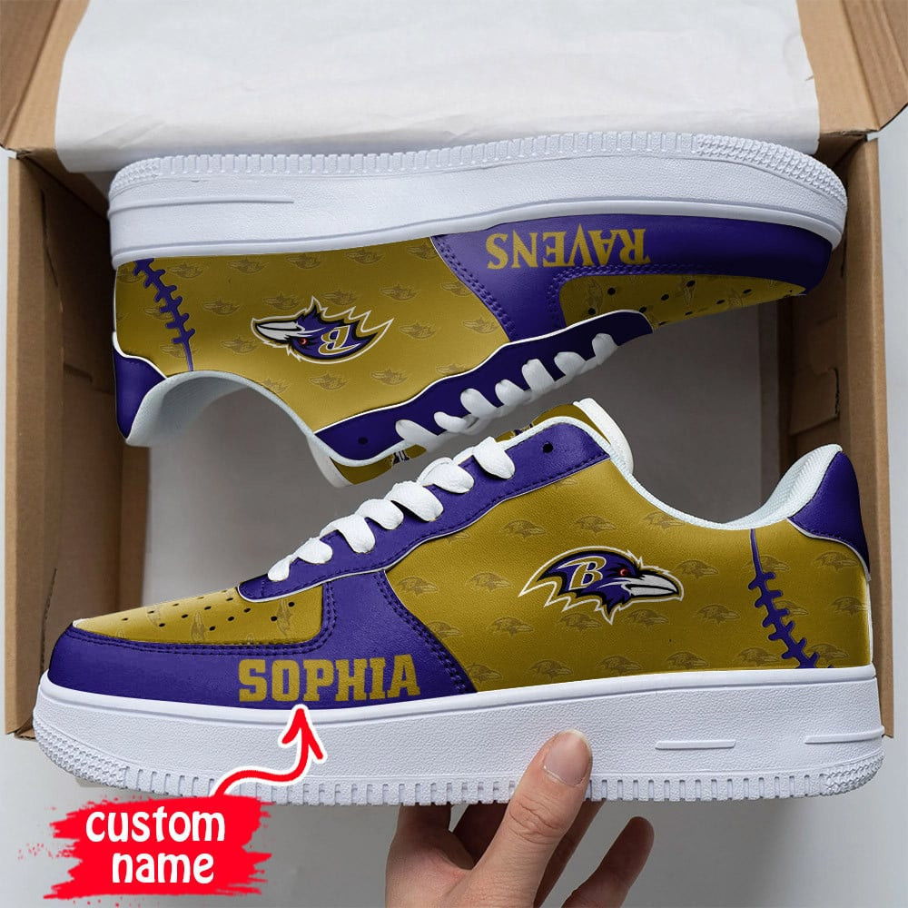 Nfl Baltimore Ravens Air Force 1 Sneakers For Men Women