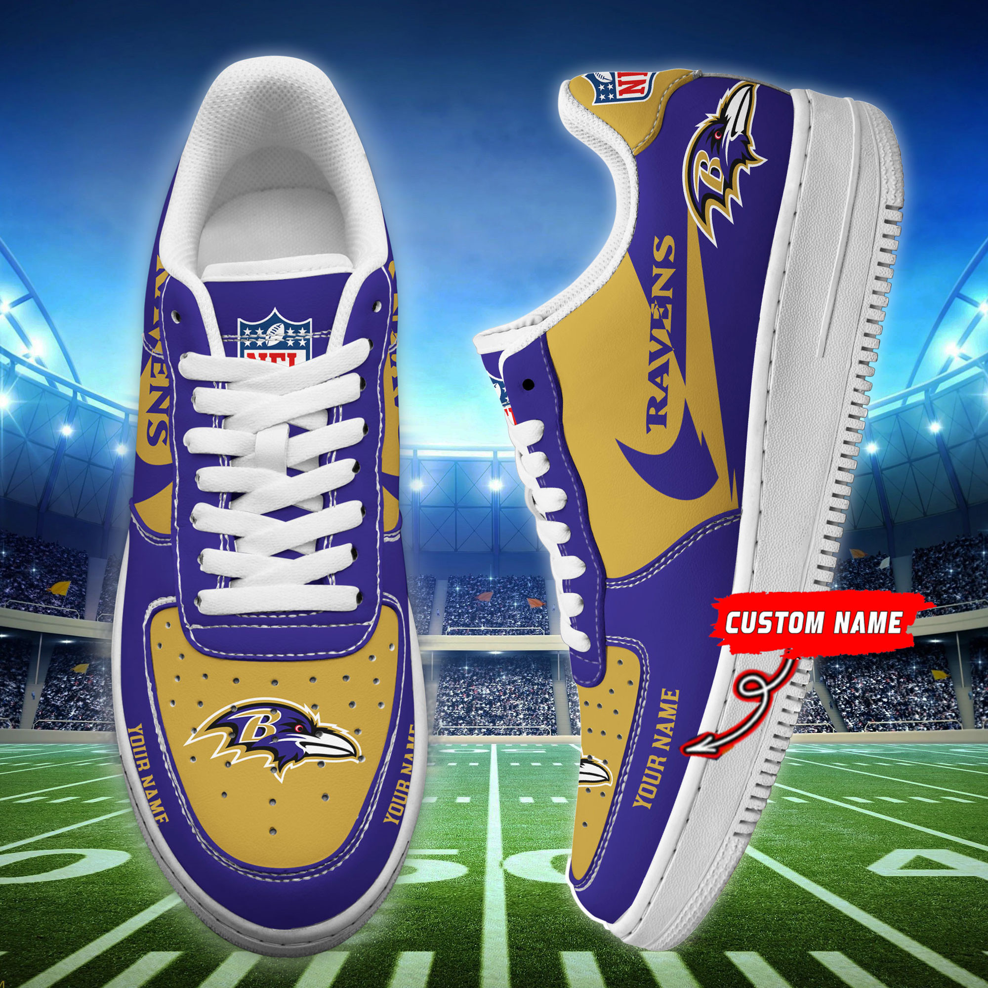 Baltimore Ravens Personalized Air Force 1 Shoes Bg196 For Men Women