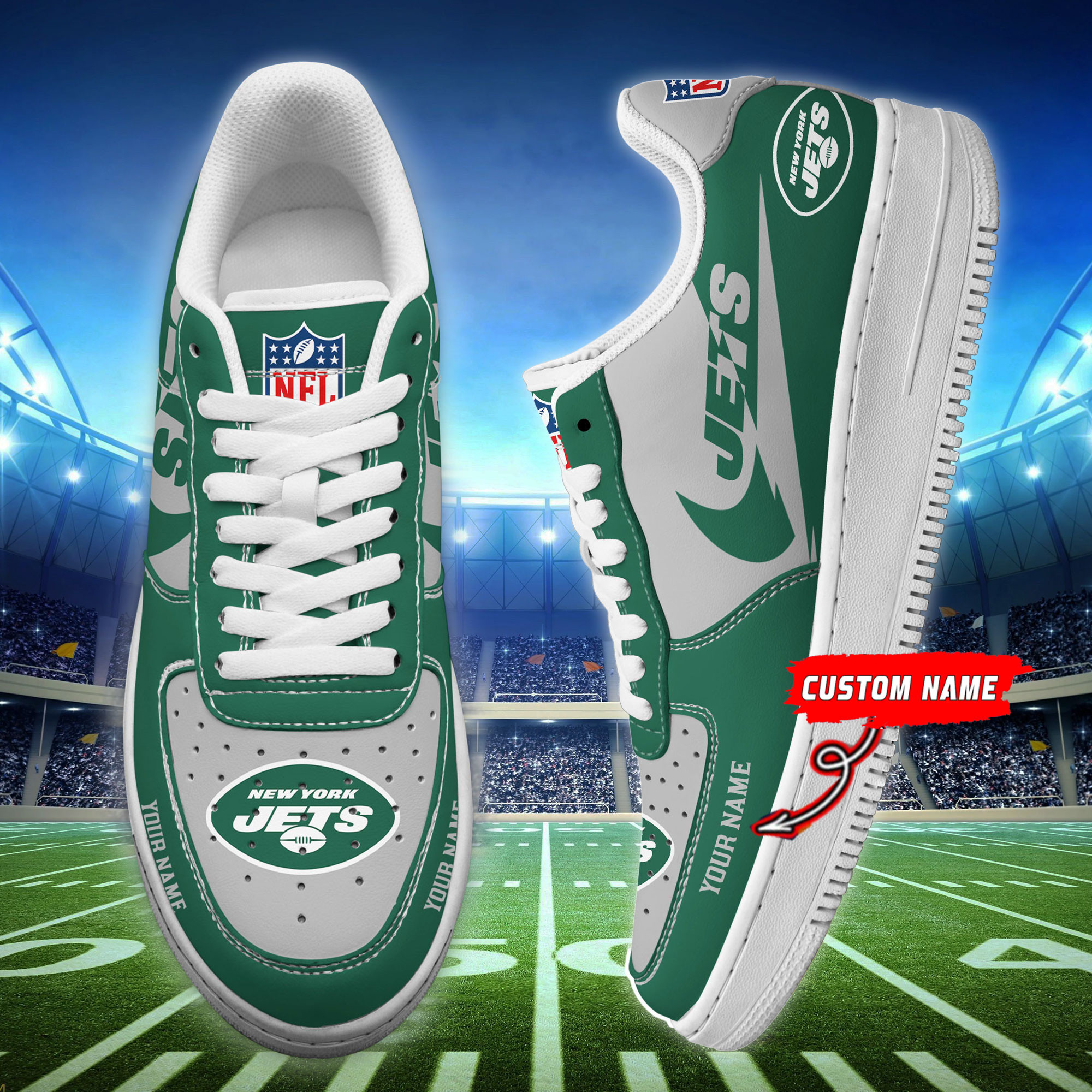 New York Jets Personalized Air Force 1 Shoes Bg215 For Men Women