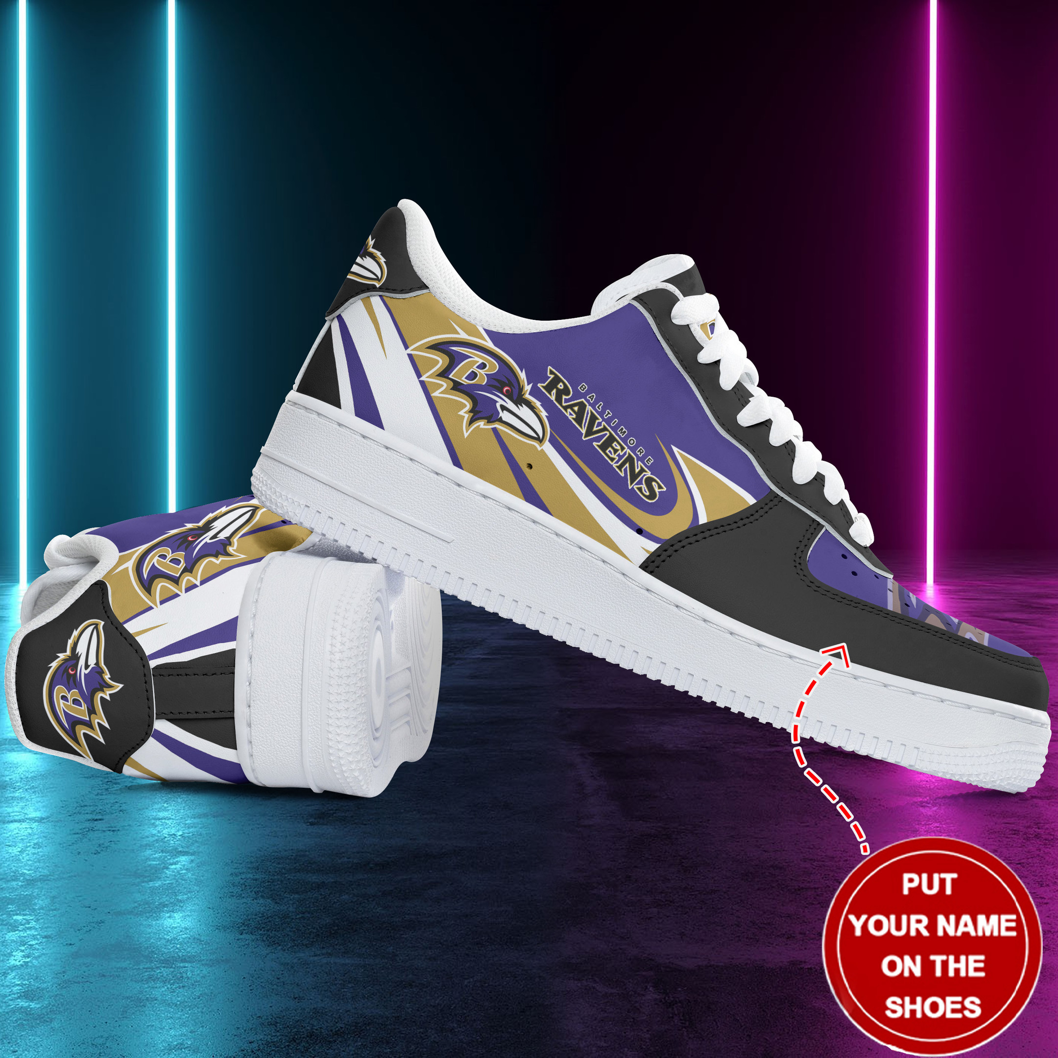 Baltimore Ravens Personalized Air Force 1 Shoes 351 For Men Women