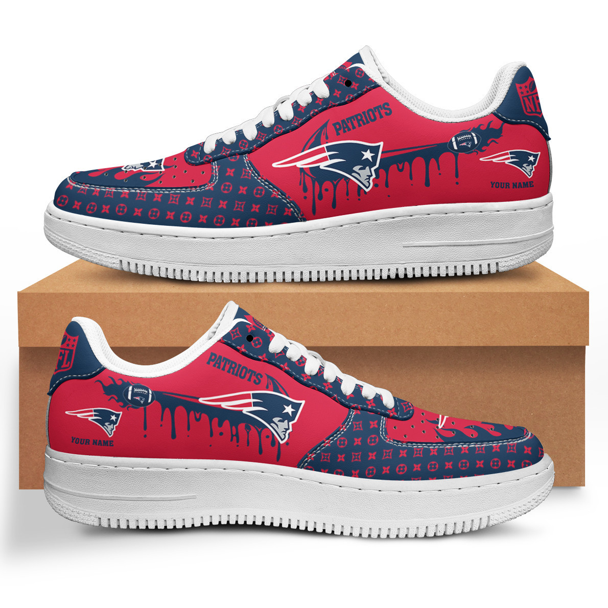 New England Patriots Air Force 1 Shoes Bg62 For Men Women