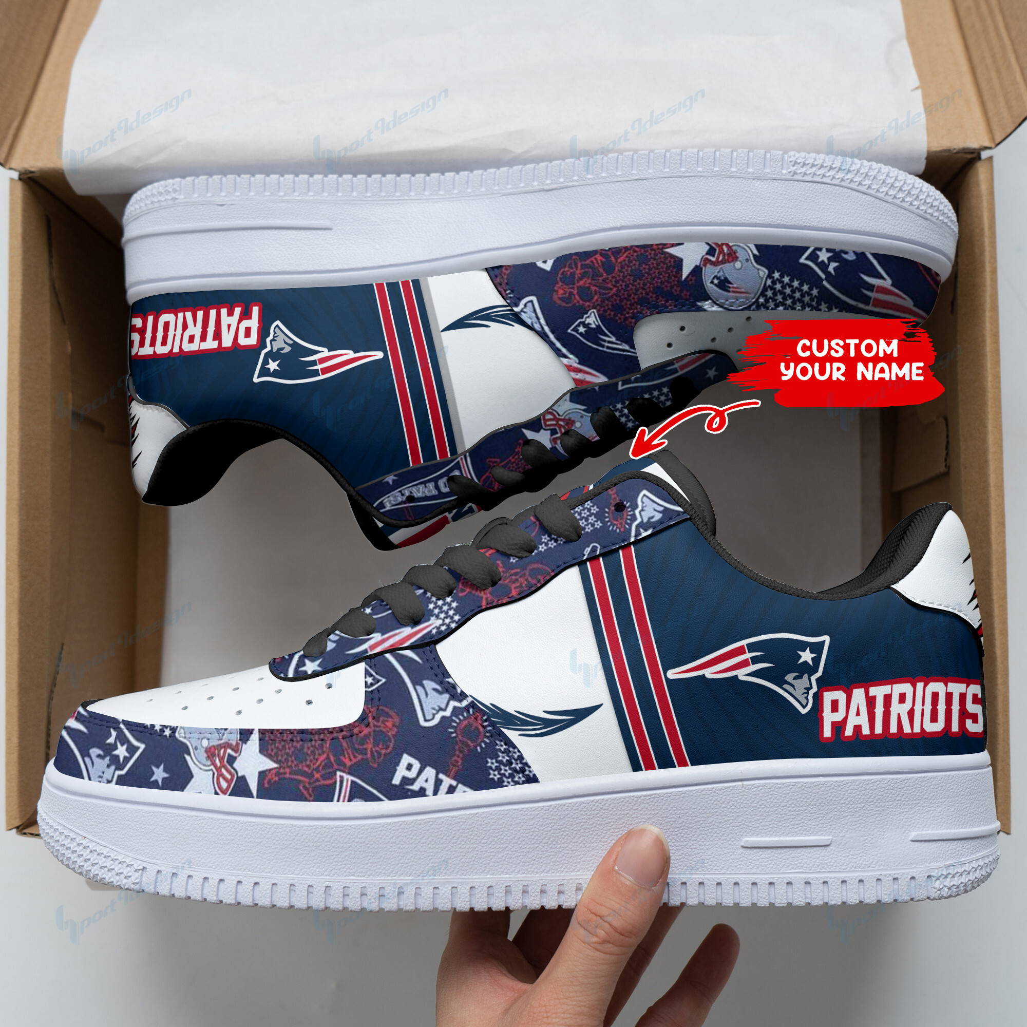 New England Patriots Personalized Air Force 1 Shoes Bg150 For Men Women