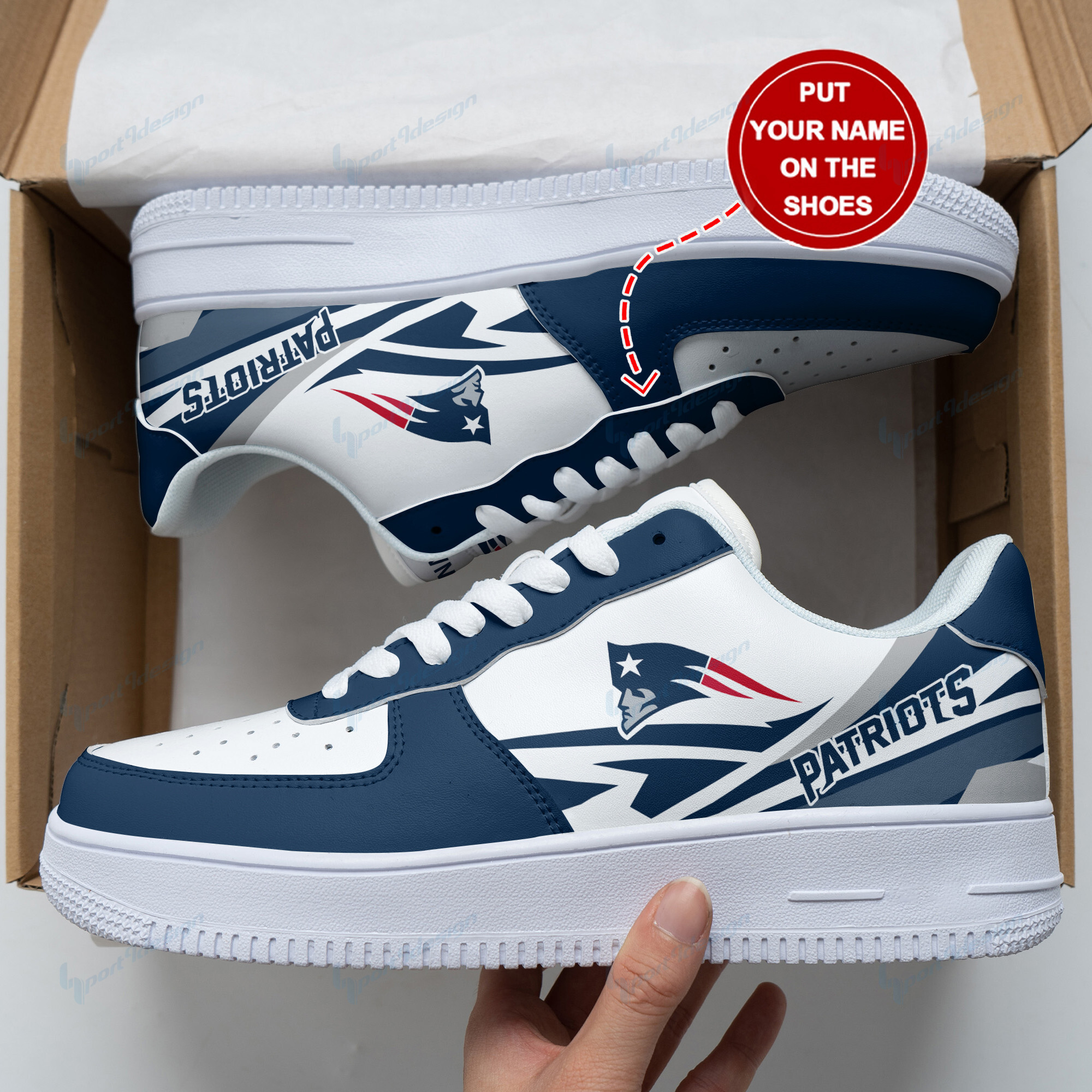 New England Patriots Personalized Air Force 1 Shoes Bg152 For Men Women