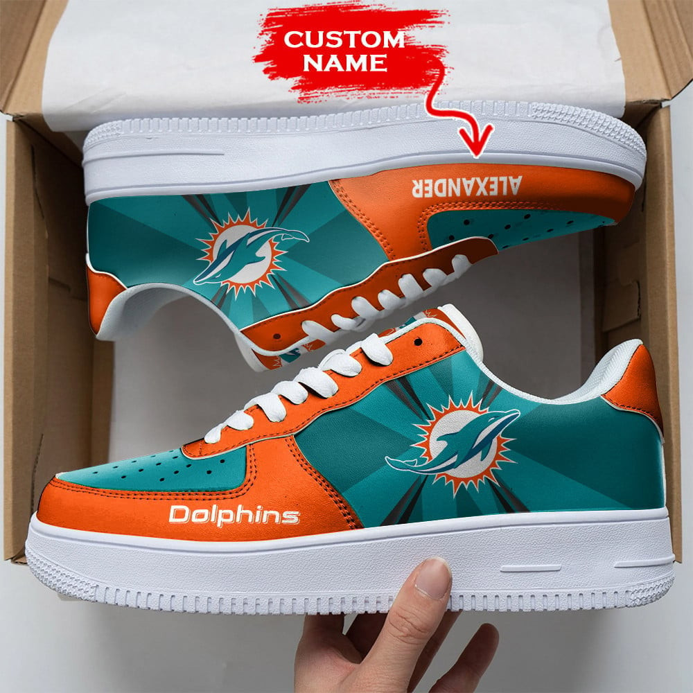 Nfl Miami Dolphins Custom Air Force 1 Sneakers For Men Women