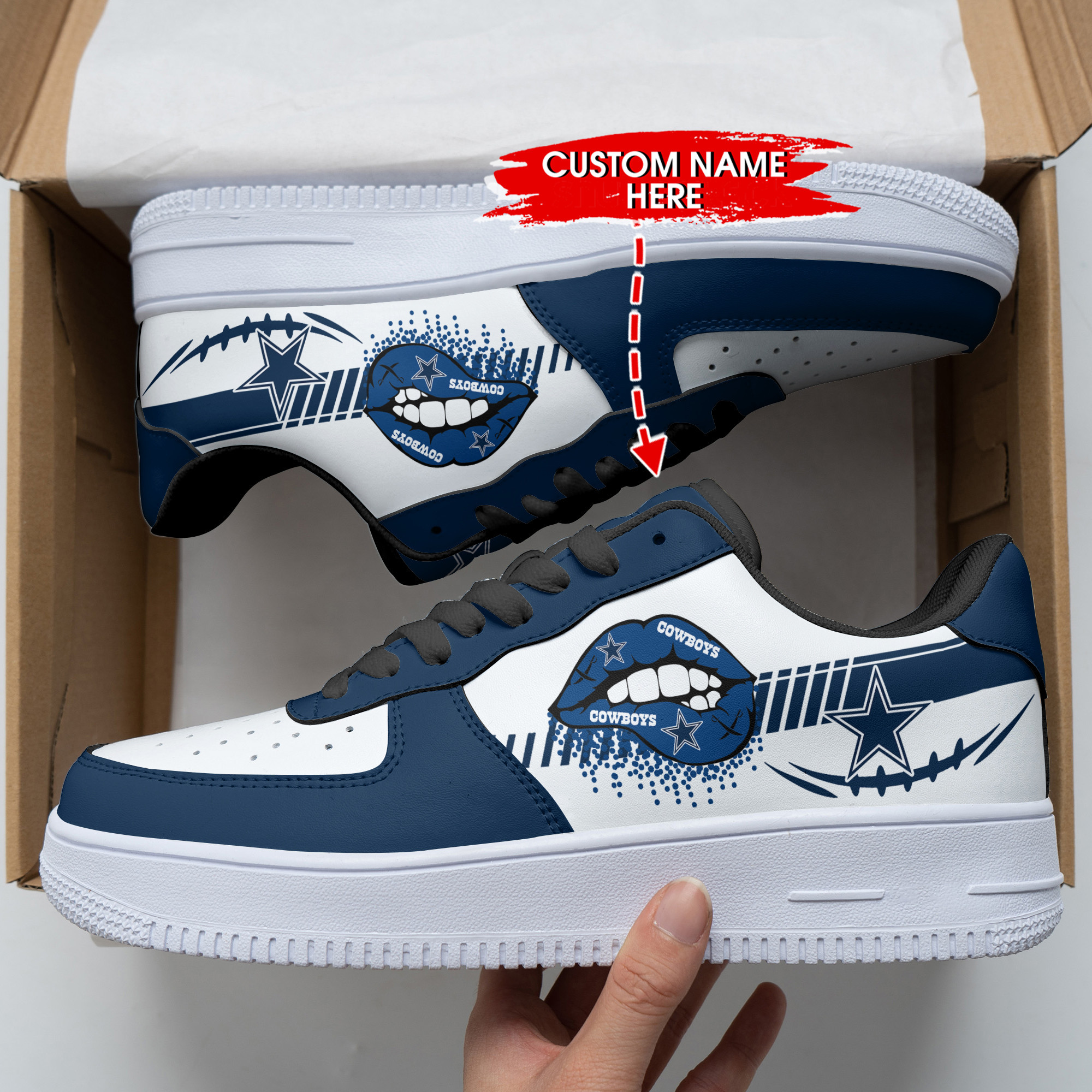 Dallas Cowboys Personalized Air Force 1 Shoes Bg341 For Men Women