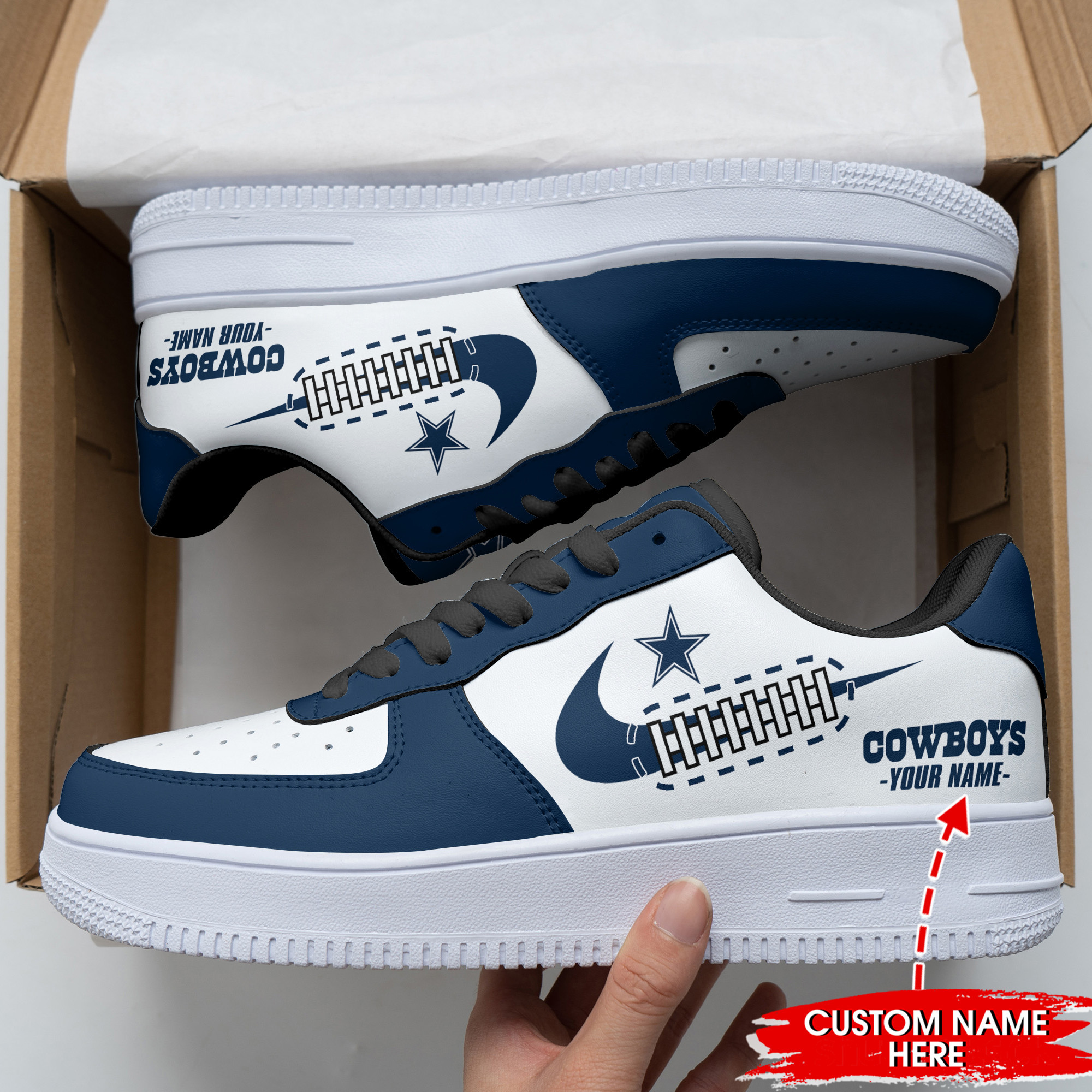 Dallas Cowboys Personalized Air Force 1 Shoes Bg332 For Men Women