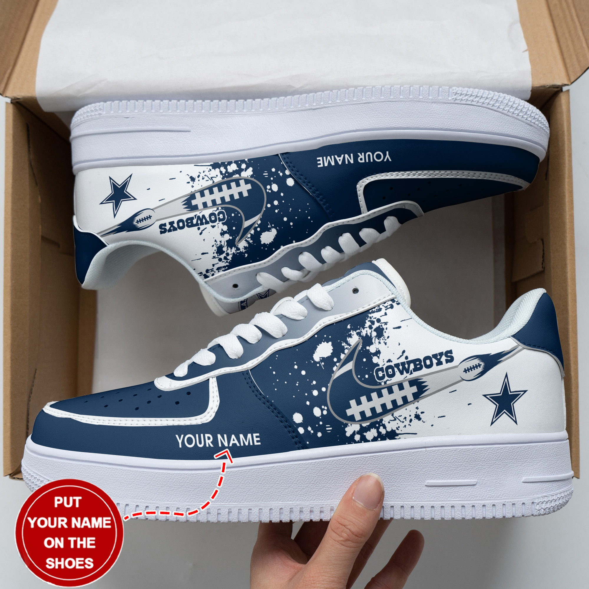 Dallas Cowboys Personalized Air Force 1 Shoes Bg330 For Men Women