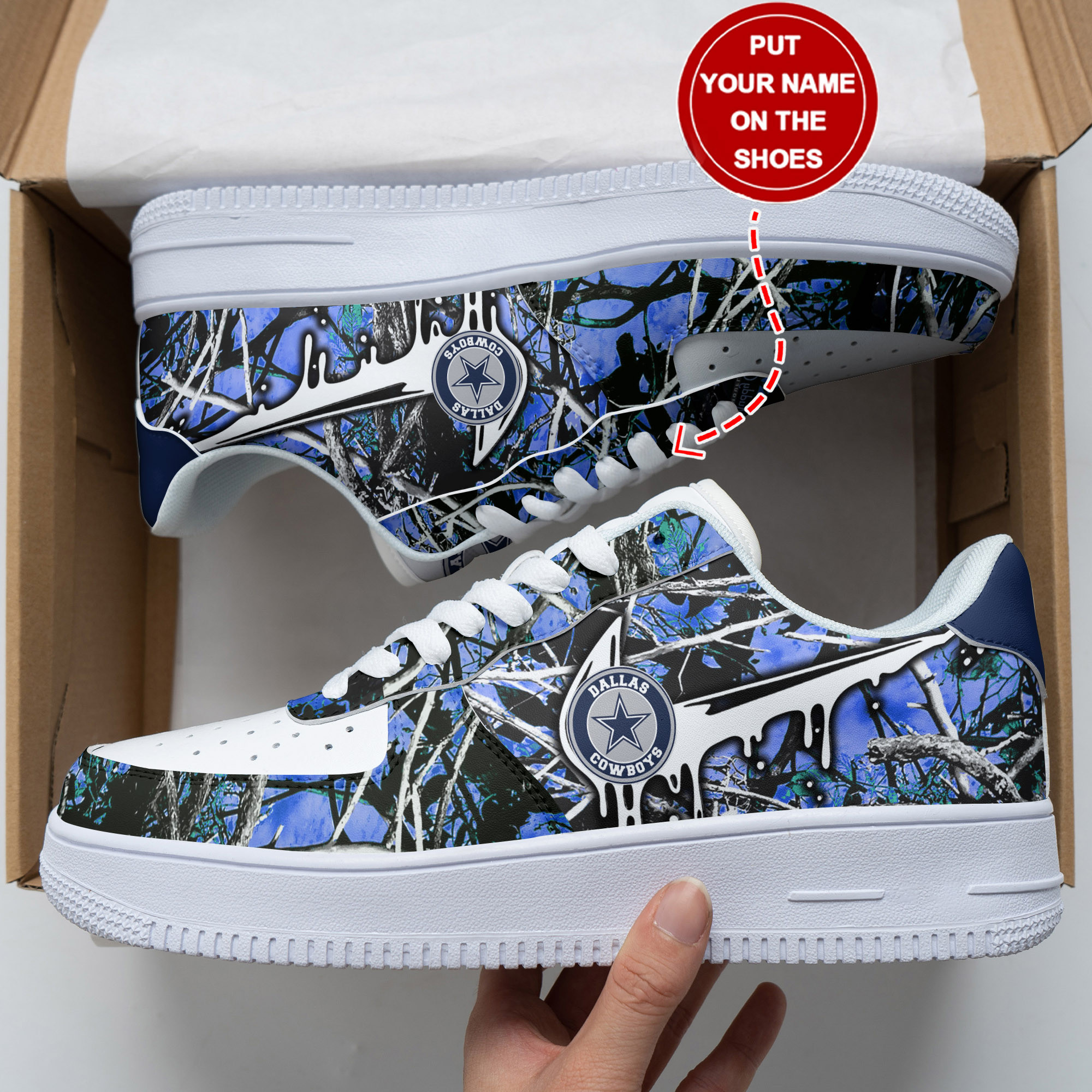 Dallas Cowboys Personalized Air Force 1 Shoes Bg274 For Men Women