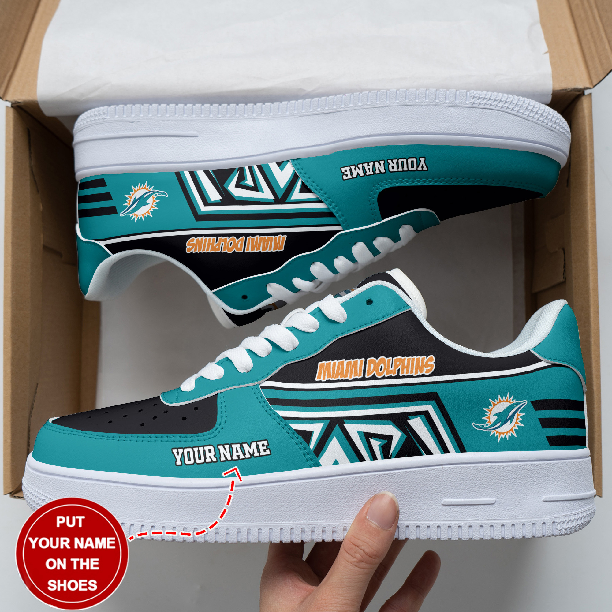Miami Dolphins Personalized Air Force 1 Shoes Bg163 For Men Women