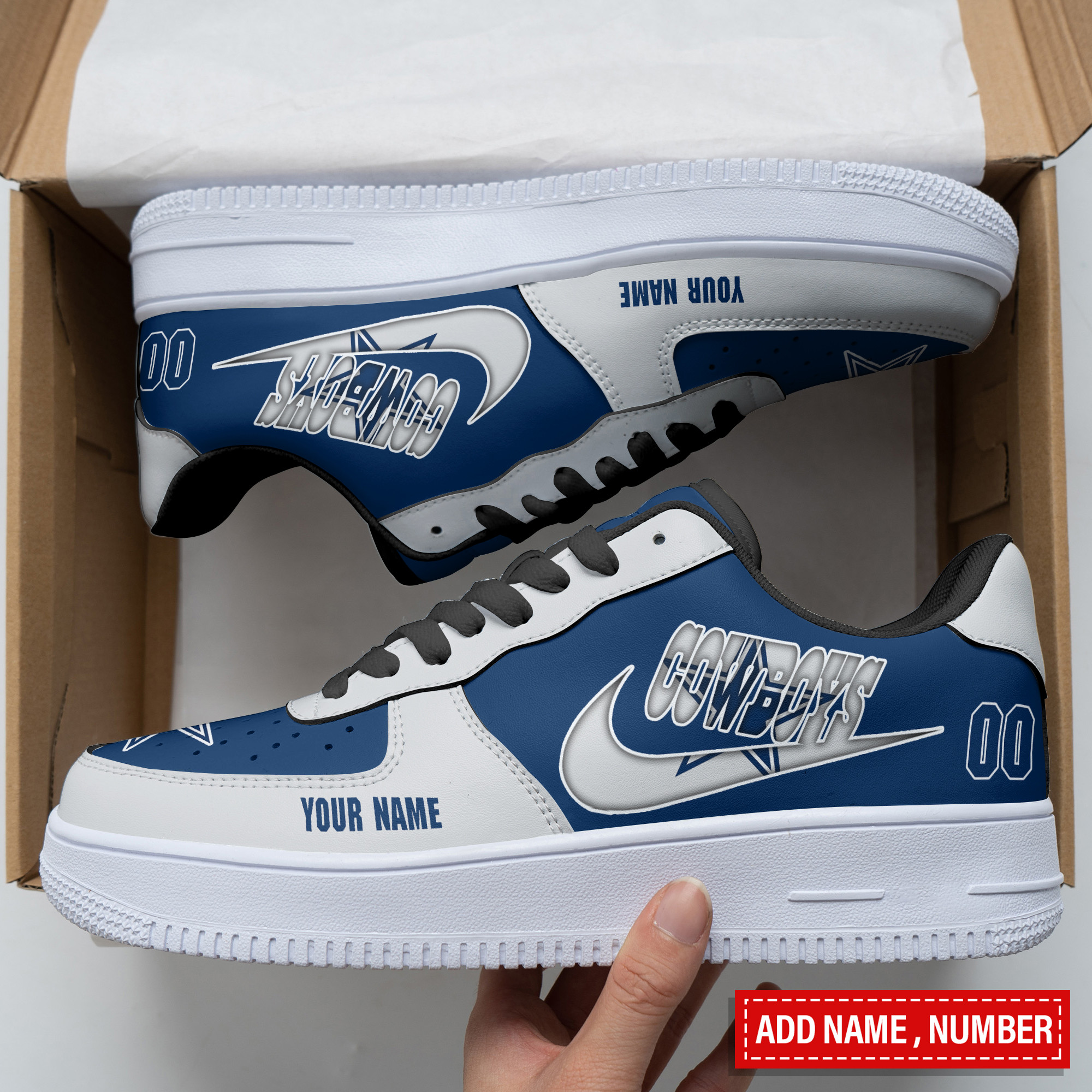 Dallas Cowboys Personalized Air Force 1 Shoes Bg325 For Men Women