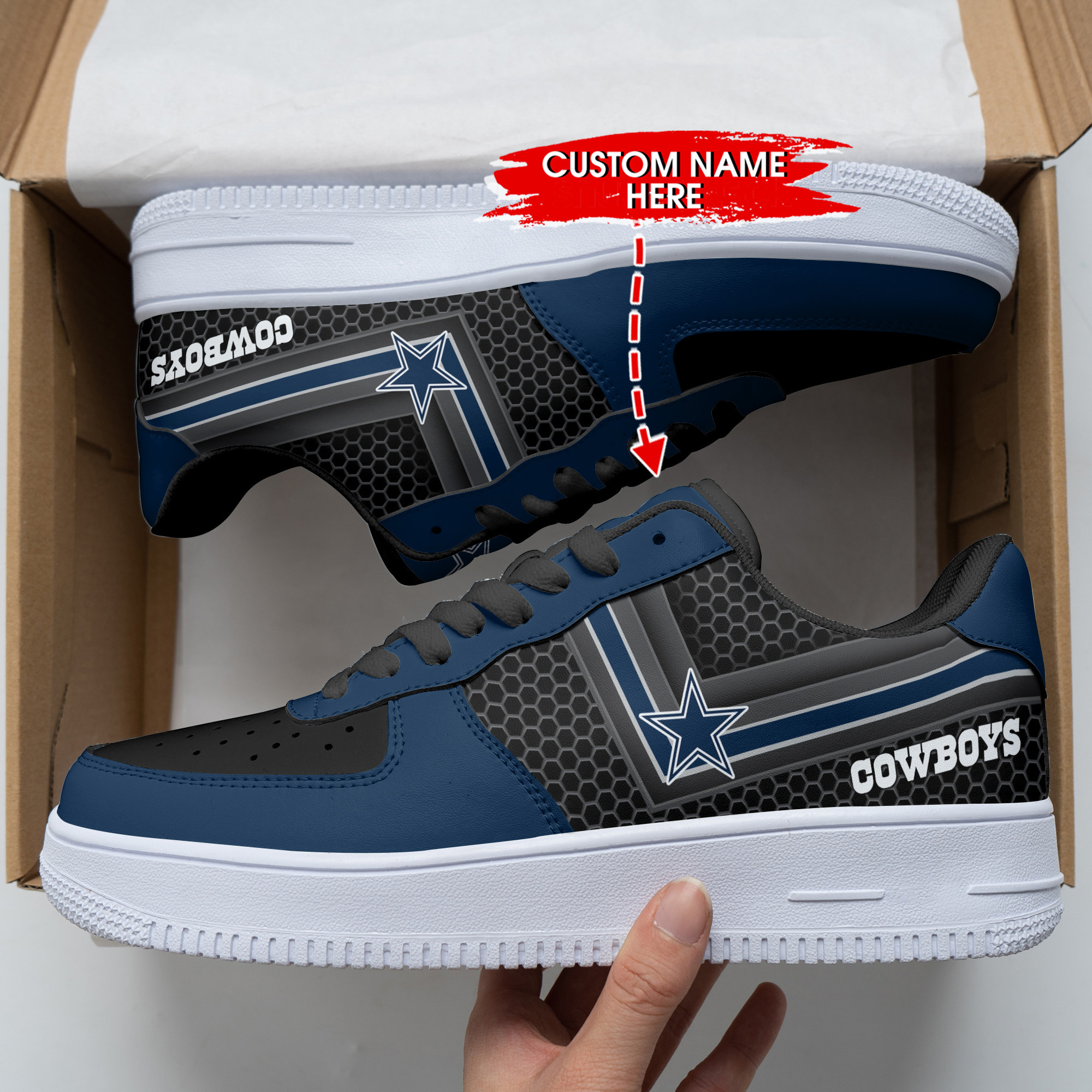 Dallas Cowboys Personalized Air Force 1 Shoes Bg339 For Men Women