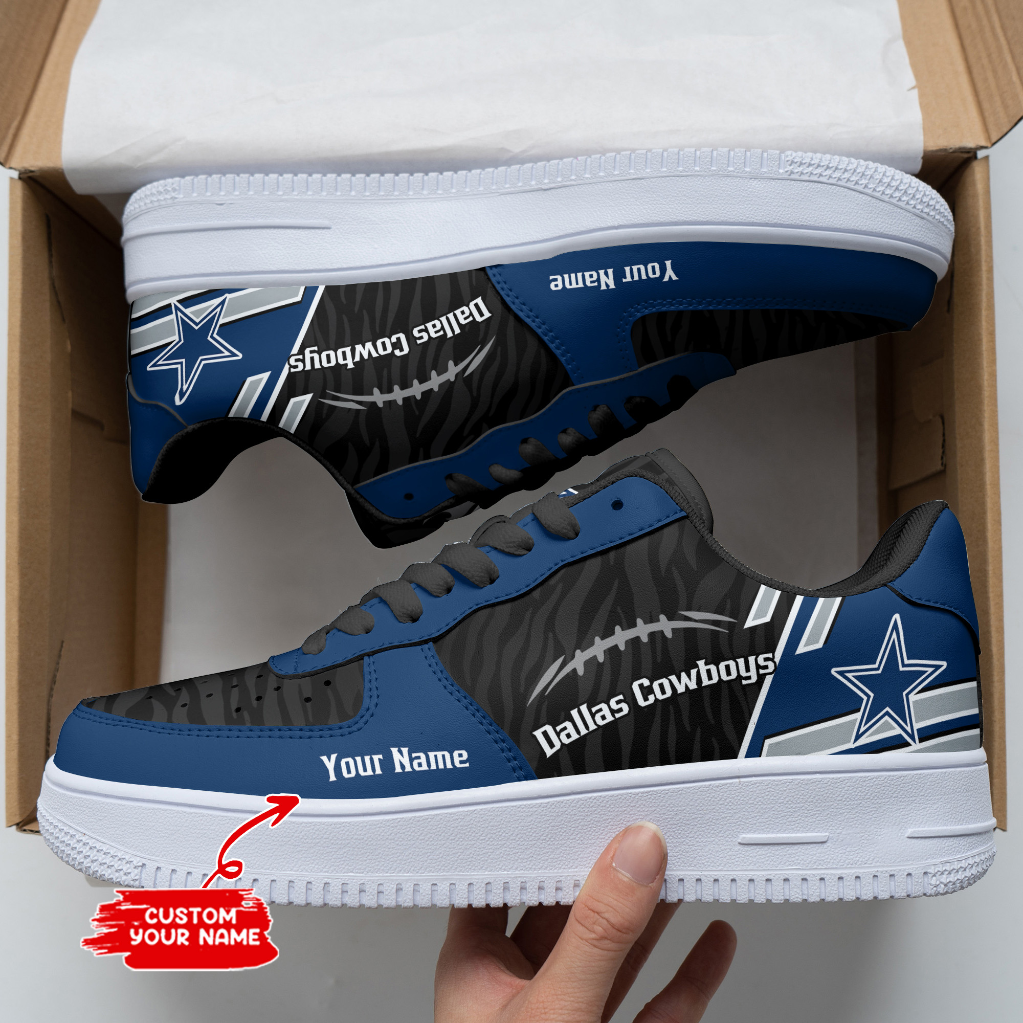 Dallas Cowboys Personalized Air Force 1 Shoes Bg266 For Men Women