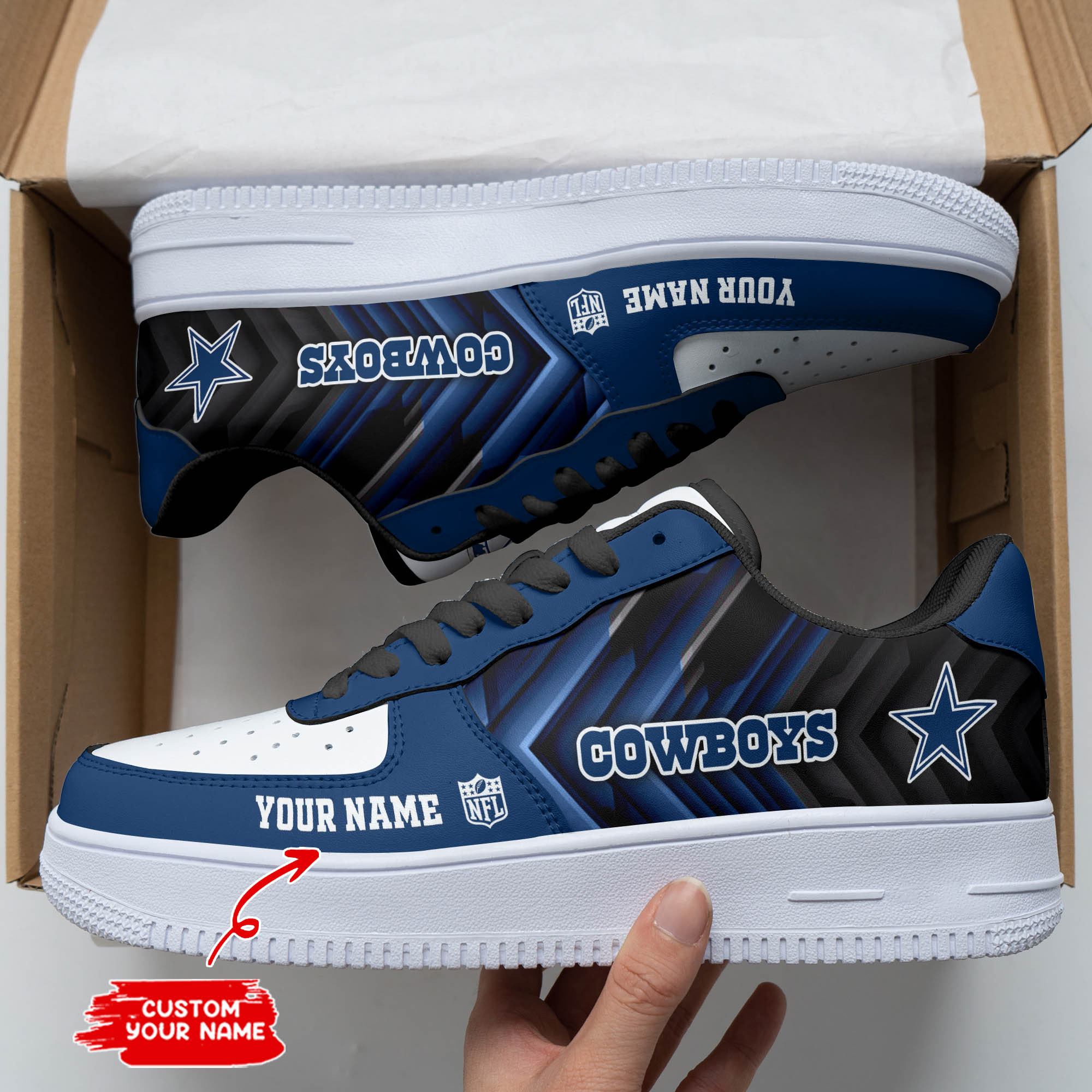 Dallas Cowboys Personalized Air Force 1 Shoes Bg169 For Men Women