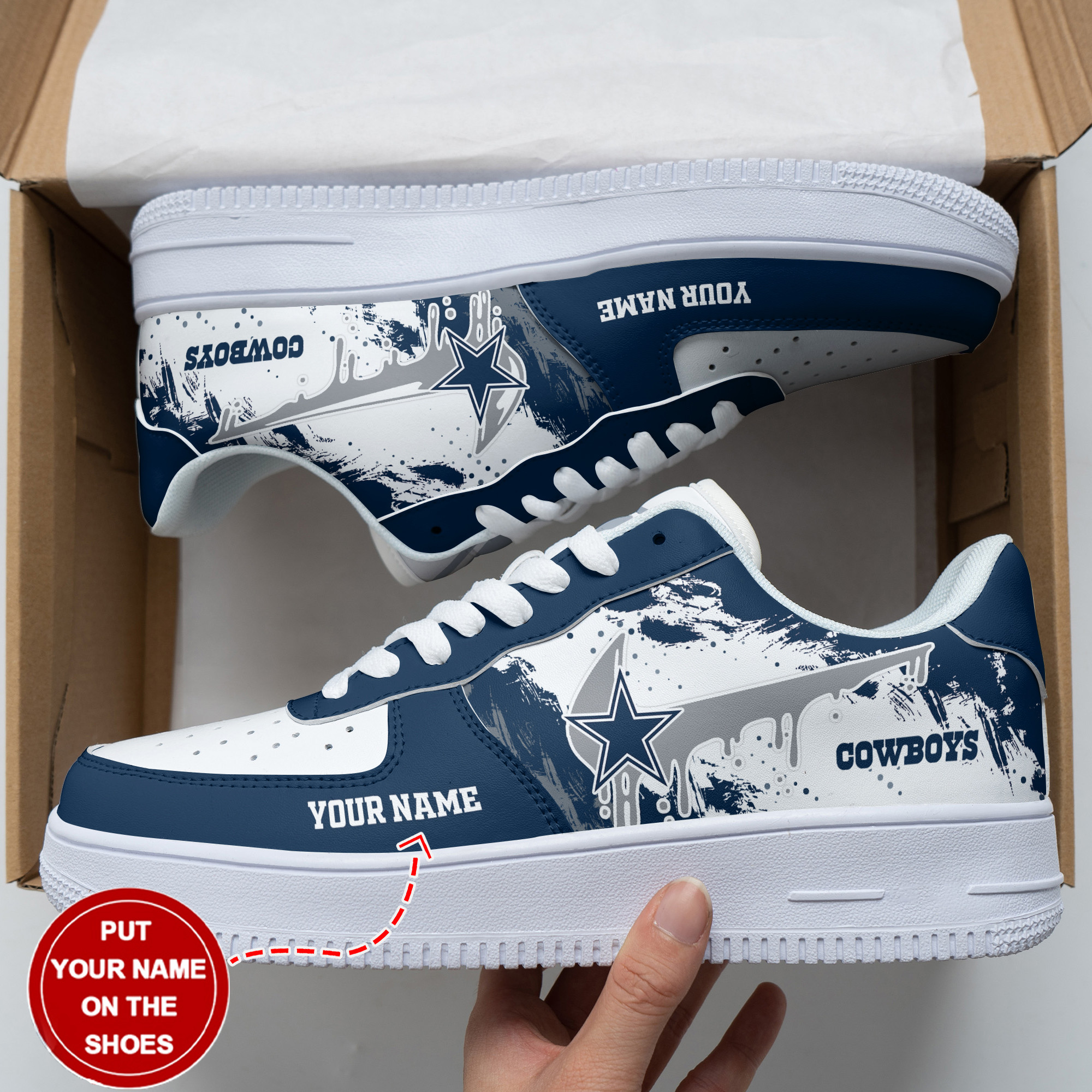 Dallas Cowboys Personalized Air Force 1 Shoes Bg232 For Men Women