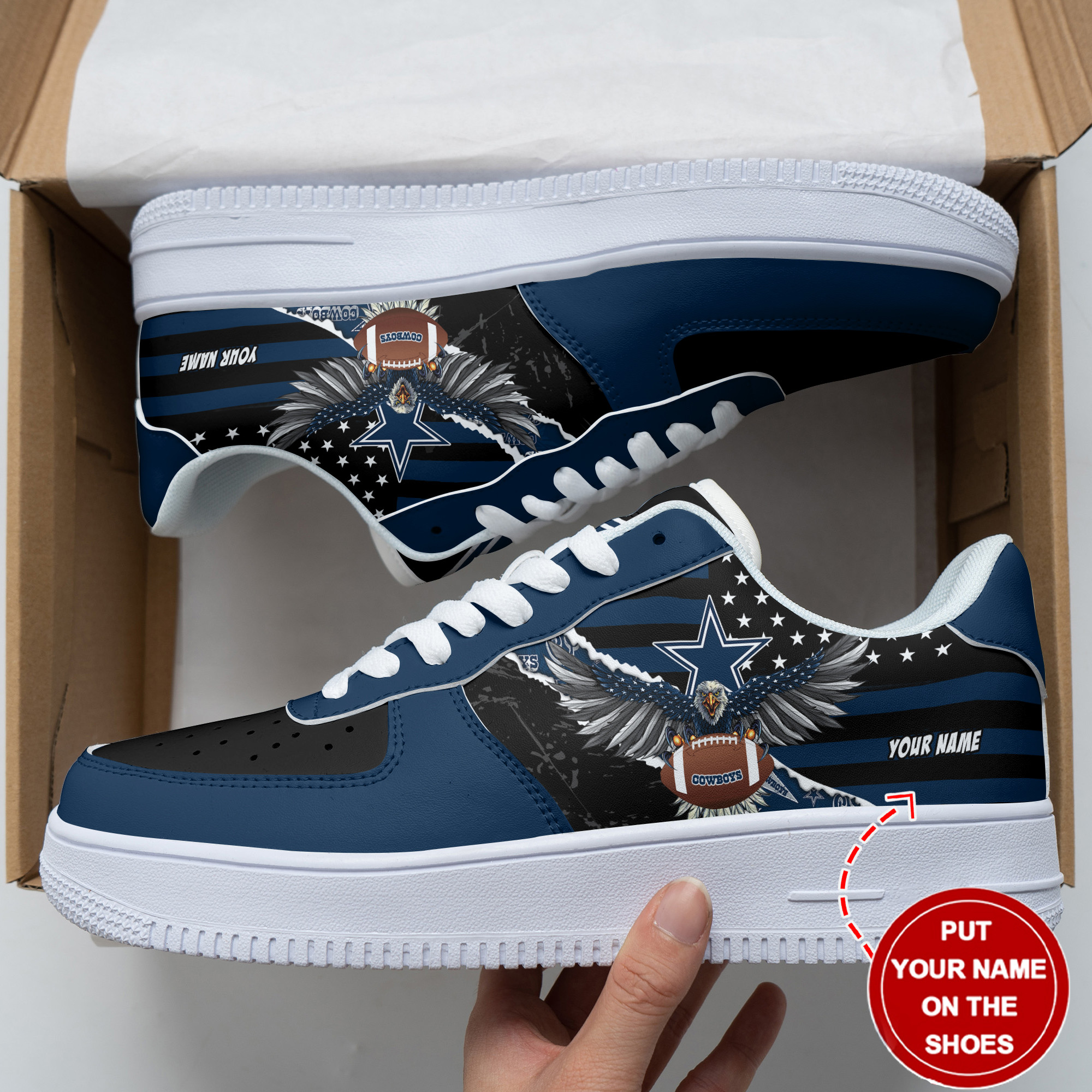 Dallas Cowboys Personalized Air Force 1 Shoes Bg179 For Men Women