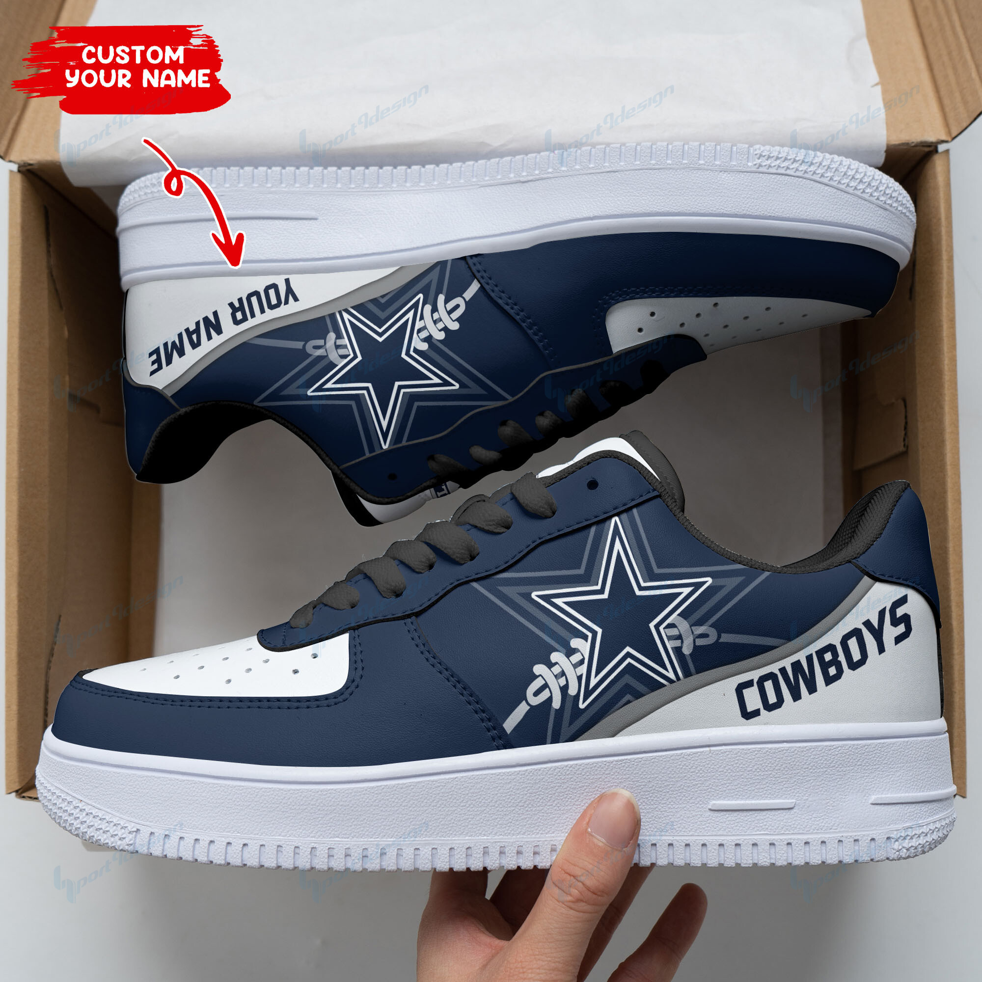 Dallas Cowboys Personalized Air Force 1 Shoes Bg143 For Men Women