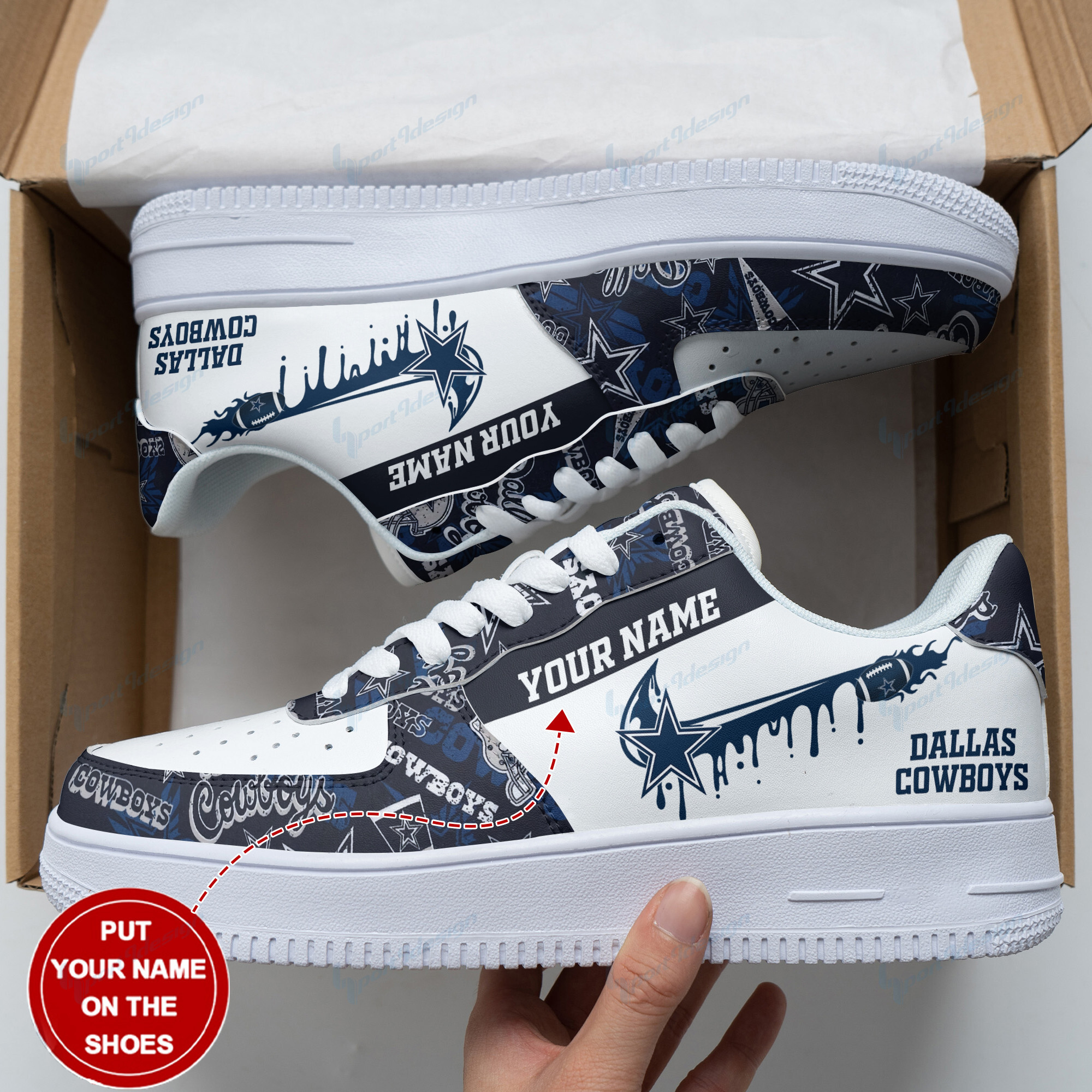 Dallas Cowboys Personalized Air Force 1 Shoes Bg137 For Men Women