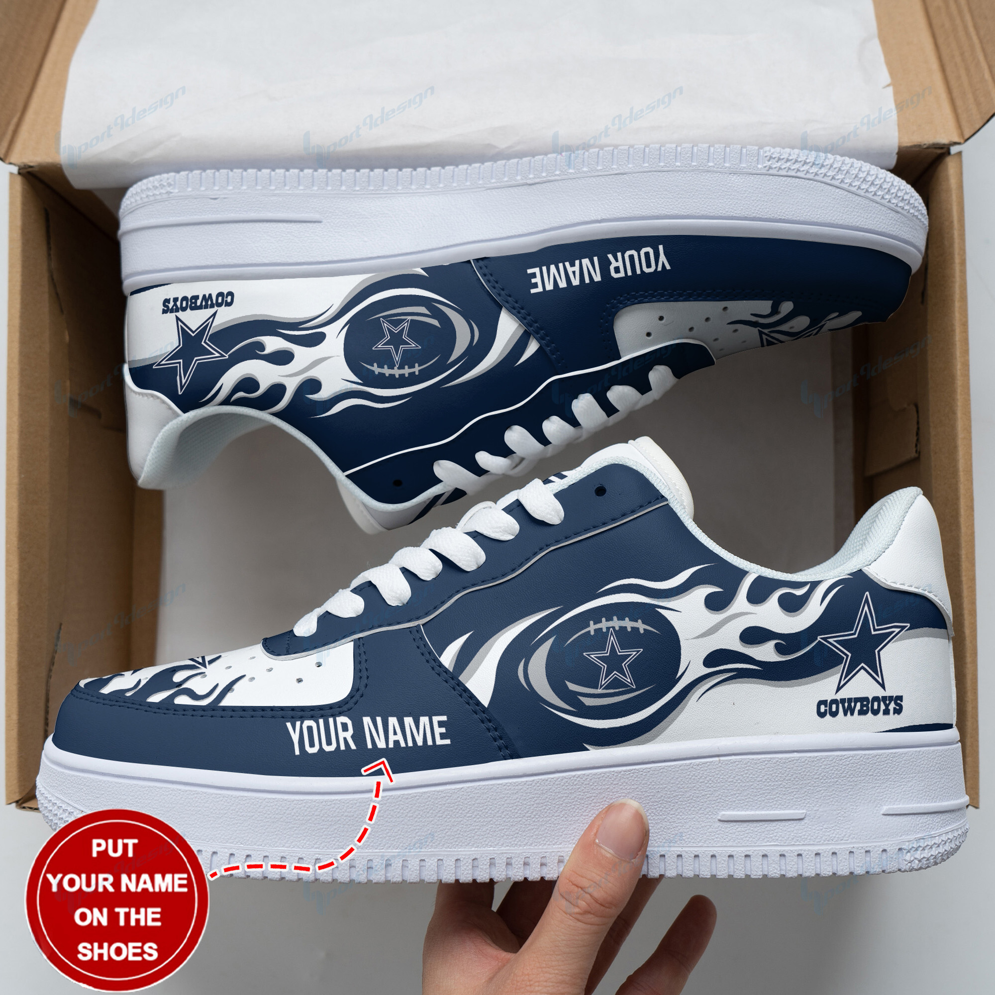 Dallas Cowboys Personalized Air Force 1 Shoes Bg134 For Men Women