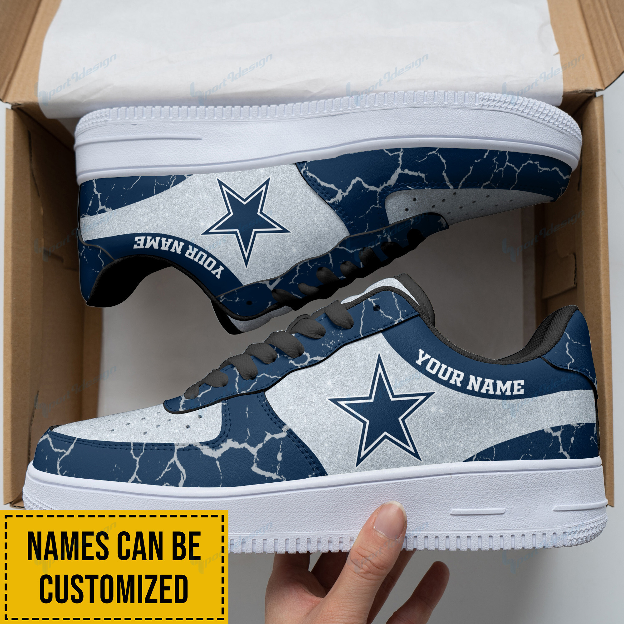 Dallas Cowboys Logo Personalized Air Force 1 Shoes Bg140 For Men Women