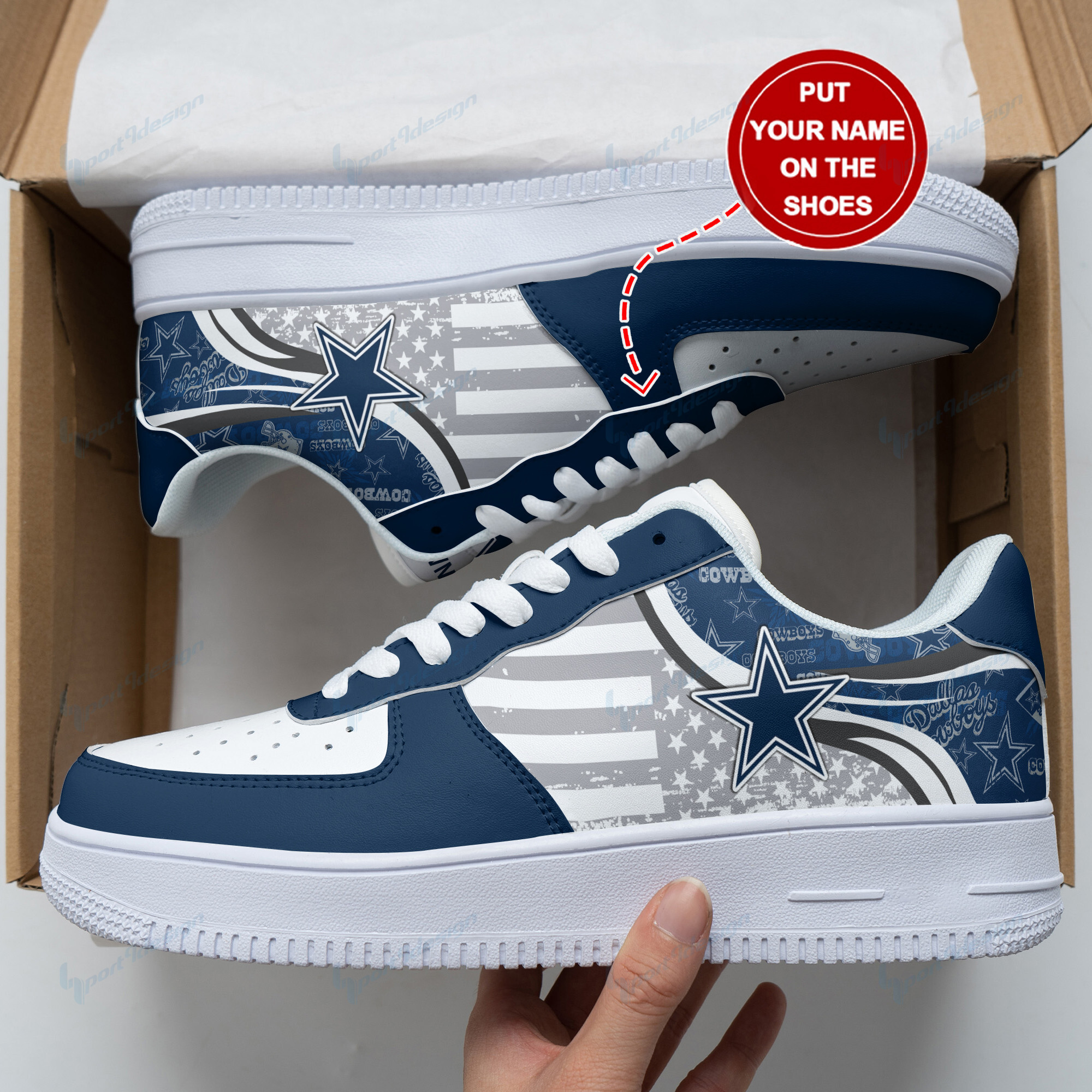 Dallas Cowboys Personalized Air Force 1 Shoes Bg154 For Men Women