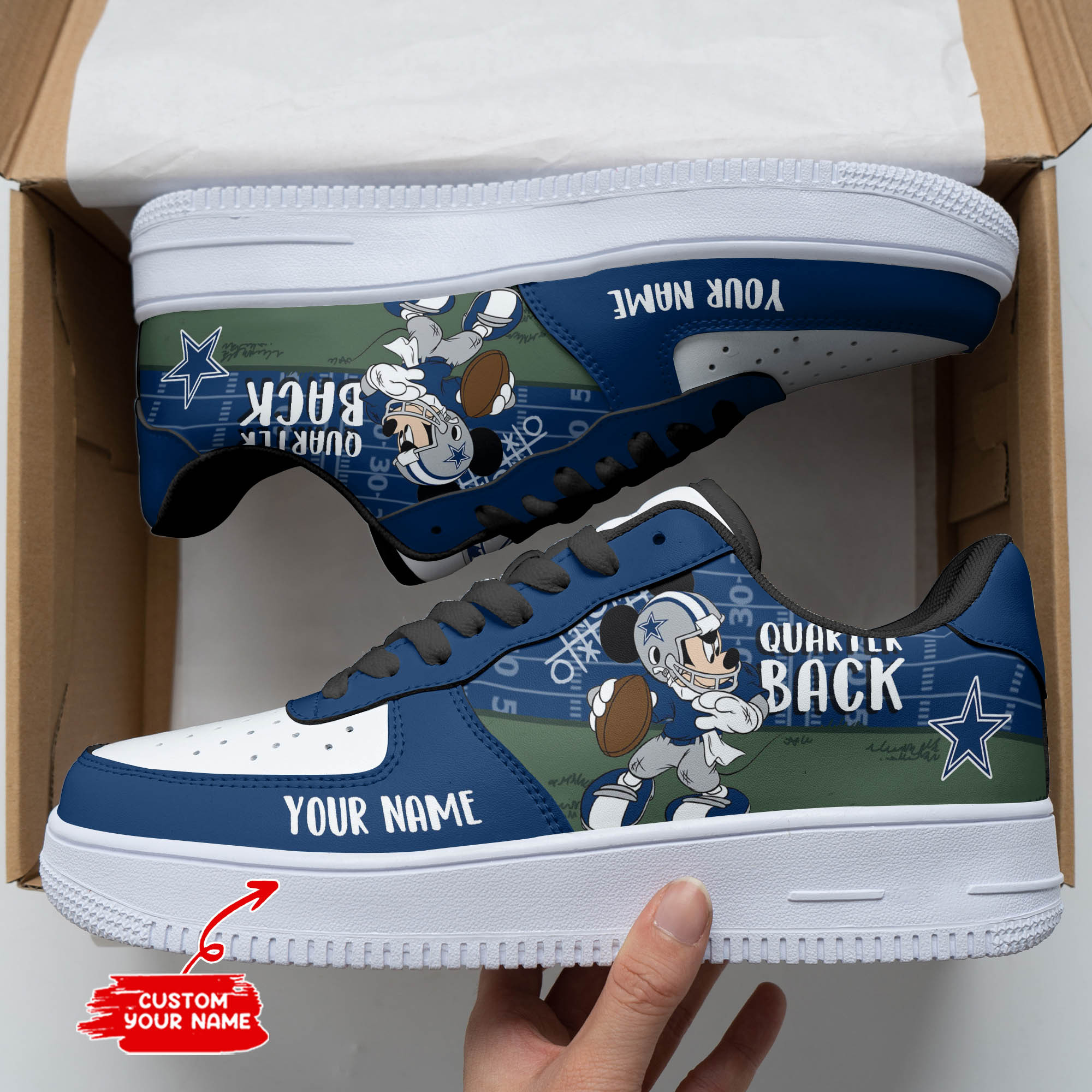 Dallas Cowboys Personalized Air Force 1 Shoes Bg251 For Men Women