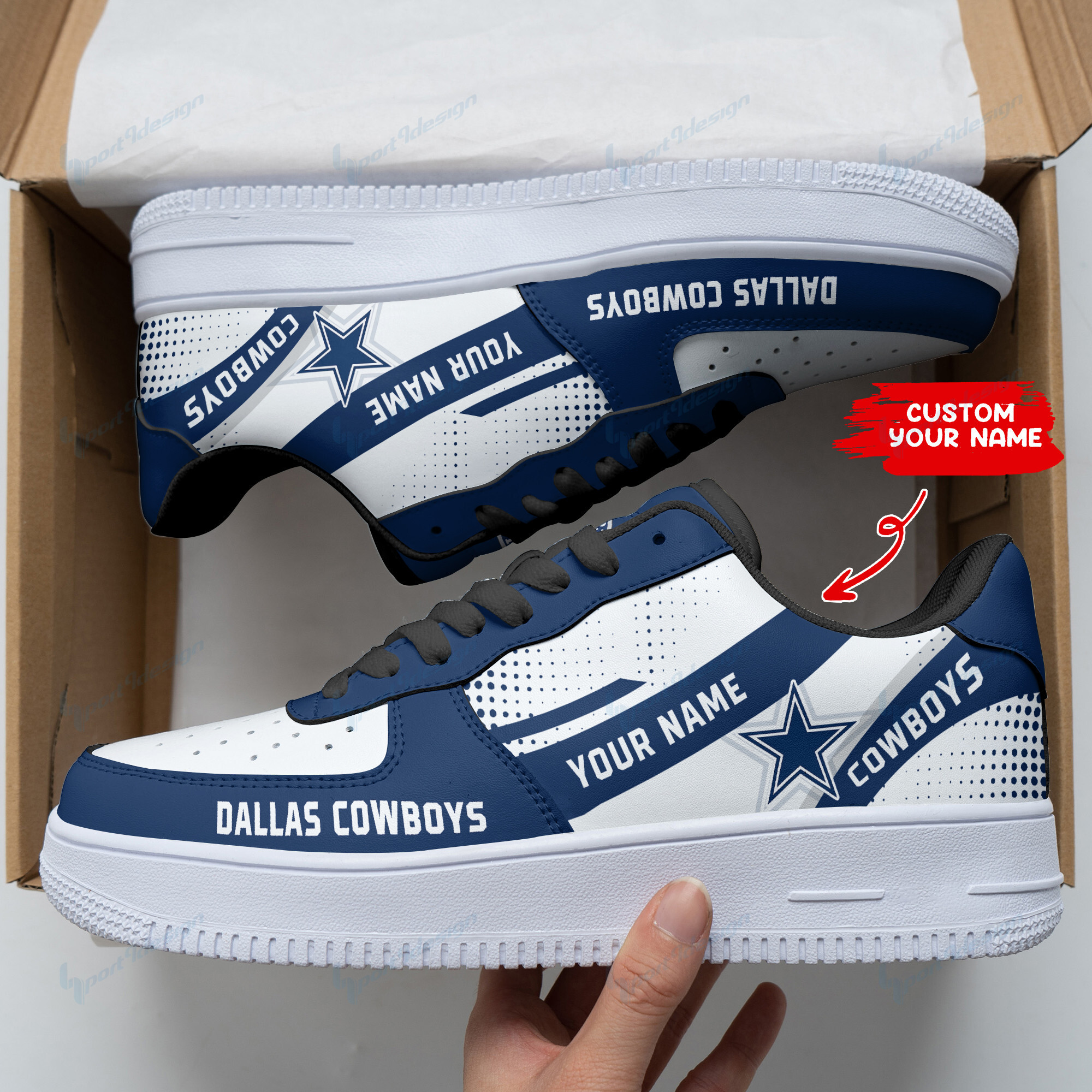 Dallas Cowboys Personalized Air Force 1 Shoes Bg122 For Men Women