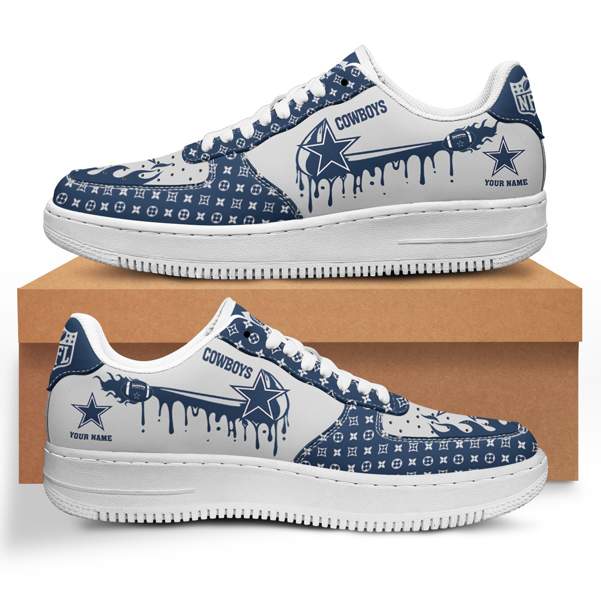 Dallas Cowboys Air Force 1 Shoes Bg52 For Men Women