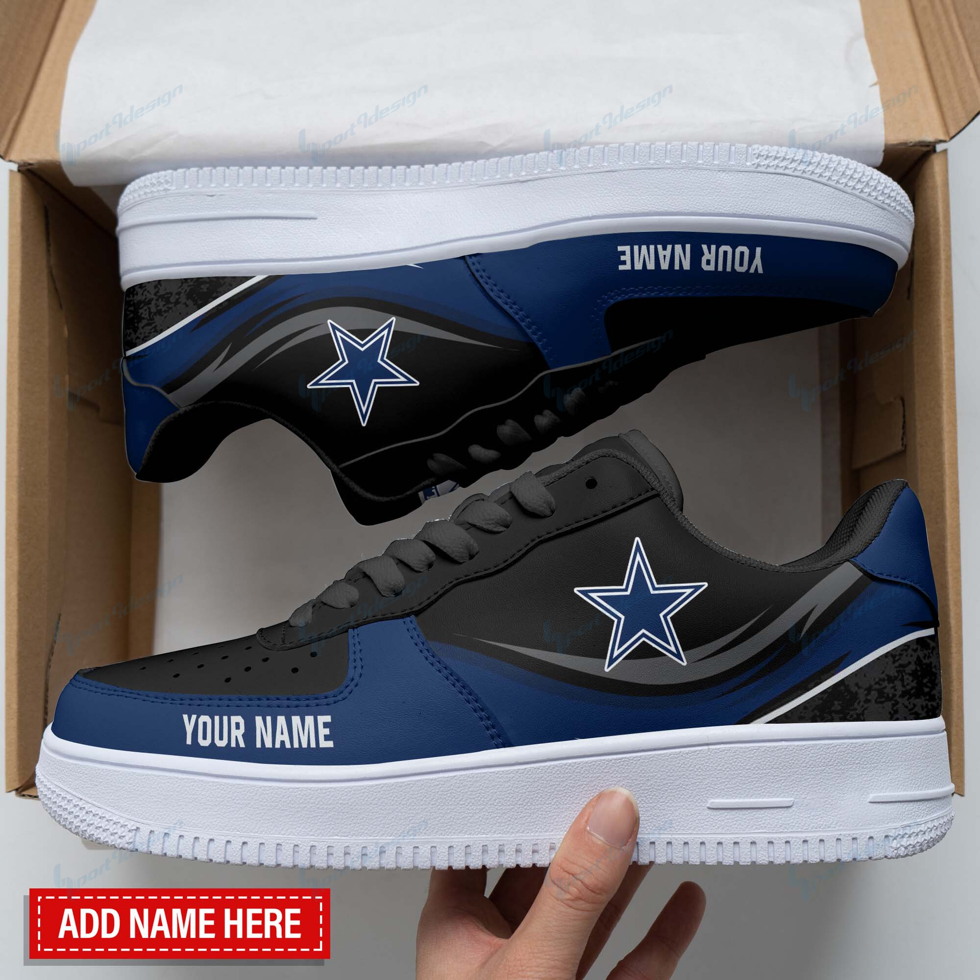 Dallas Cowboys Personalized Air Force 1 Shoes Bg110 For Men Women