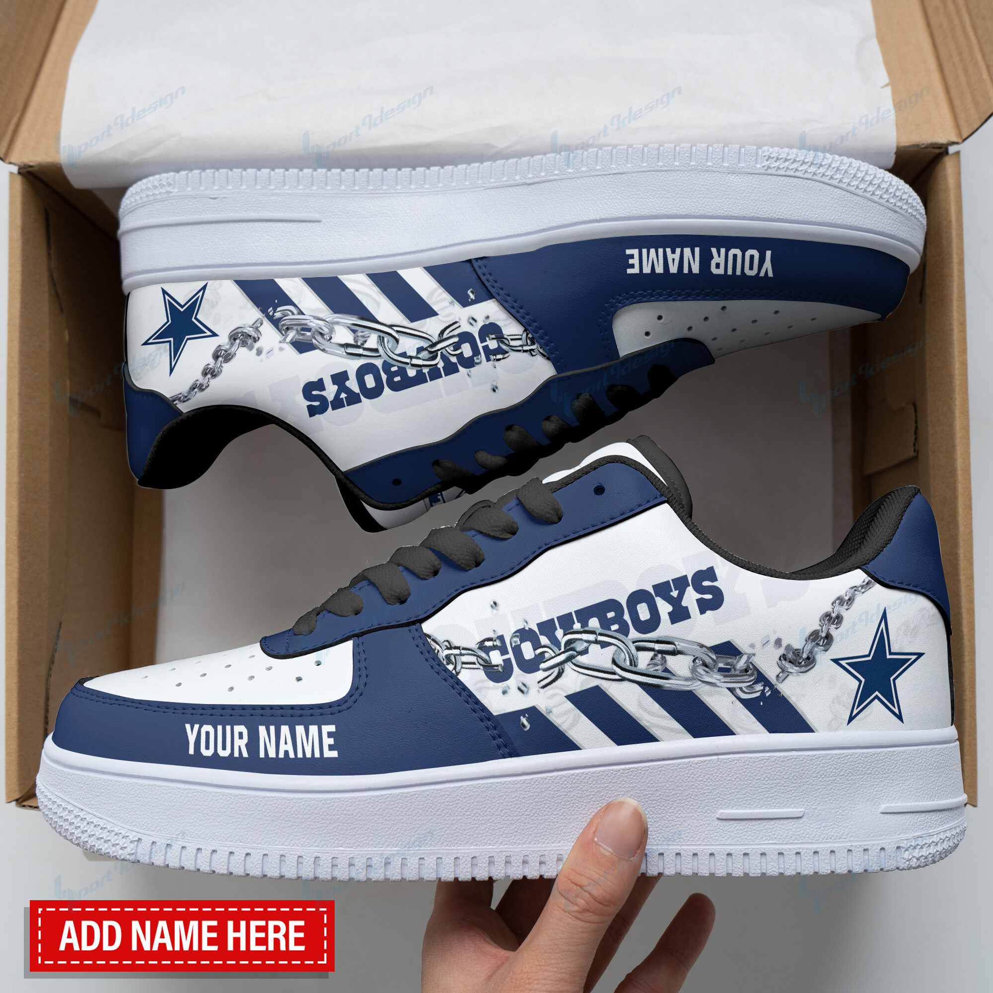 Dallas Cowboys Personalized Air Force 1 Shoes Bg104 For Men Women