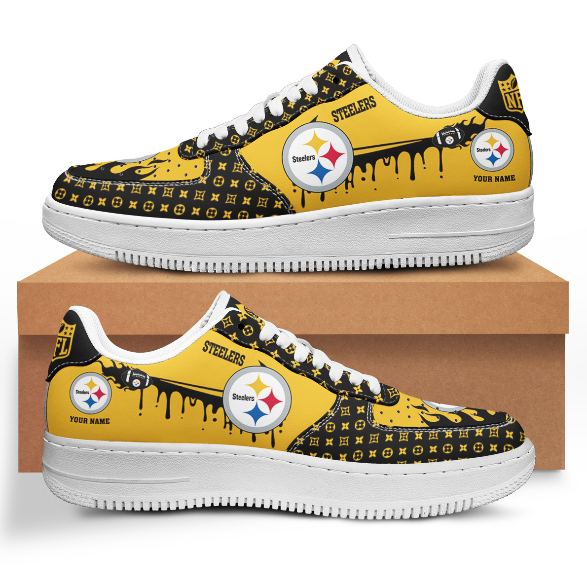 Pittsburgh Steelers Air Force 1 Shoes Bg68 For Men Women