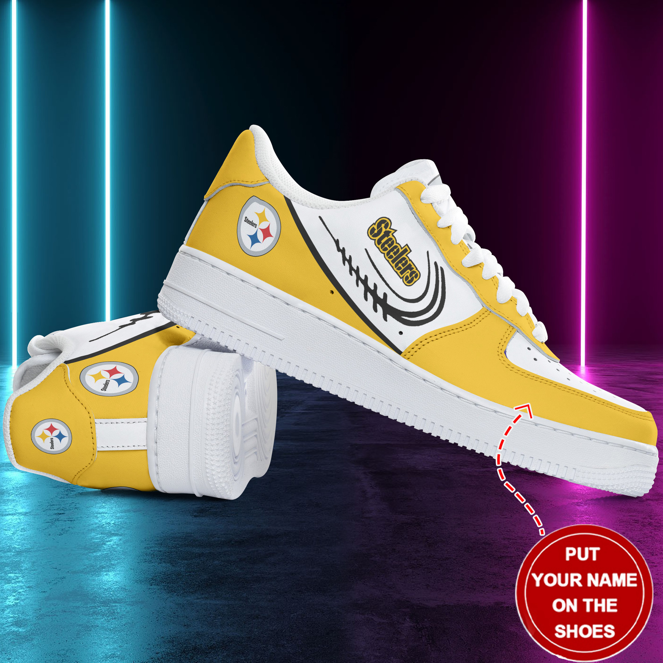 Pittsburgh Steelers Air Force 1 Shoes 345 For Men Women