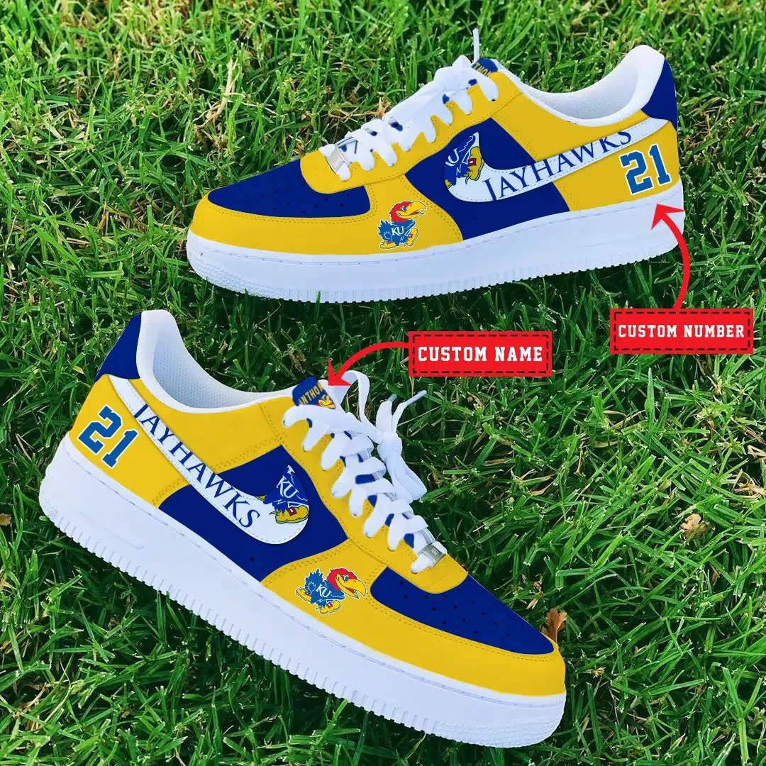 Kansas Jayhawks Ncaa Sport Team Air Force 1 Sneakers Shoes For Men And Women 778Lx-3372 For Men Women