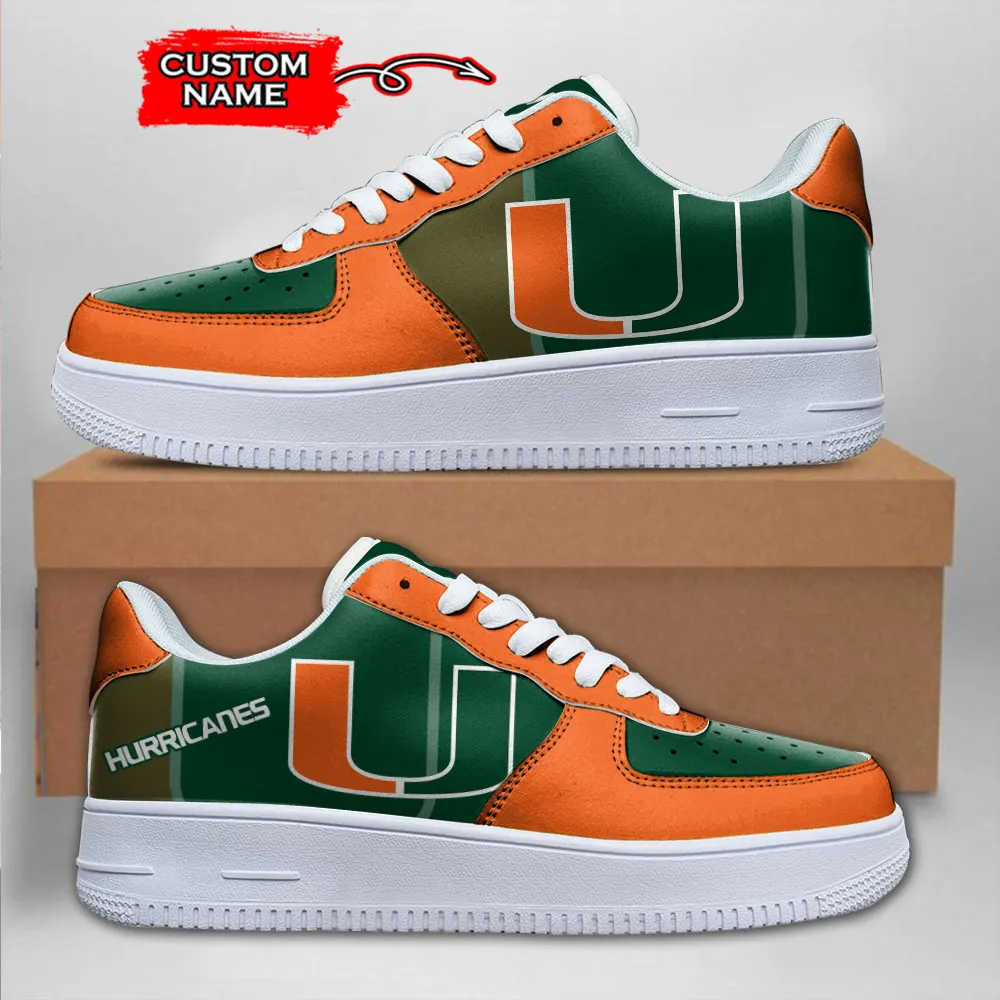 Miami Hurricanes Ncaa Sport Team Air Force 1 Sneakers Shoes For Men And Women 175Op-5710 For Men Women
