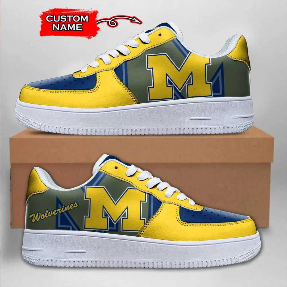 Michigan Wolverines Ncaa Sport Team Air Force 1 Sneakers Shoes For Men And Women 711Kb-6511 For Men Women