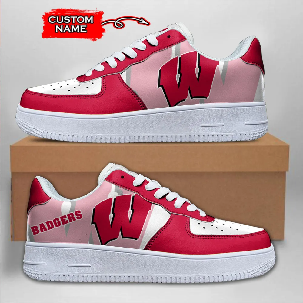 Wisconsin Badgers Ncaa Sport Team Air Force 1 Sneakers Shoes For Men And Women 718Dt-5711 For Men Women