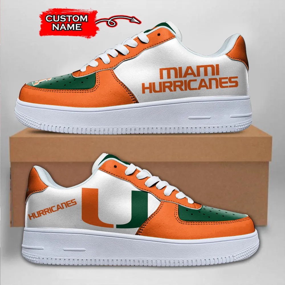 Miami Hurricanes Ncaa Sport Team Air Force 1 Sneakers Shoes For Men And Women 775Dm-9050 For Men Women