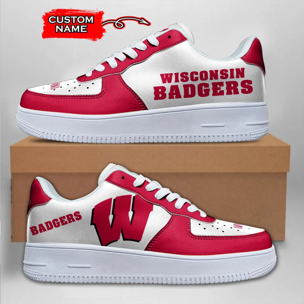 Wisconsin Badgers Ncaa Sport Team Air Force 1 Sneakers Shoes For Men And Women 373Yl-7057 For Men Women