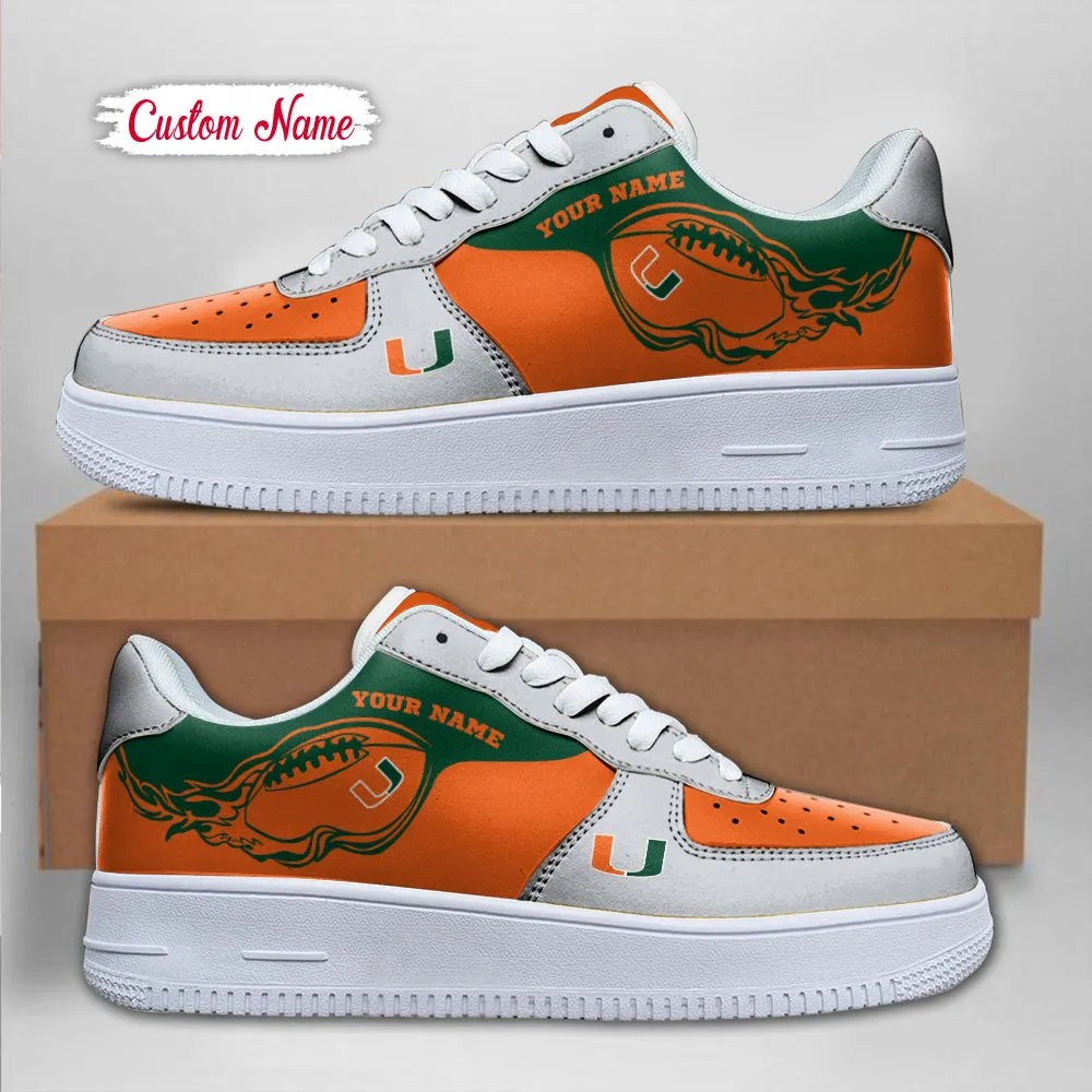 Miami Hurricanes Ncaa Sport Team Air Force 1 Sneakers Shoes For Men And Women 344Sl-2377 For Men Women