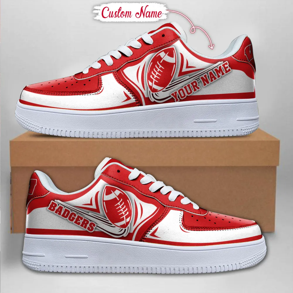 Wisconsin Badgers Ncaa Sport Team Air Force 1 Sneakers Shoes For Men And Women 899Kv-8555 For Men Women
