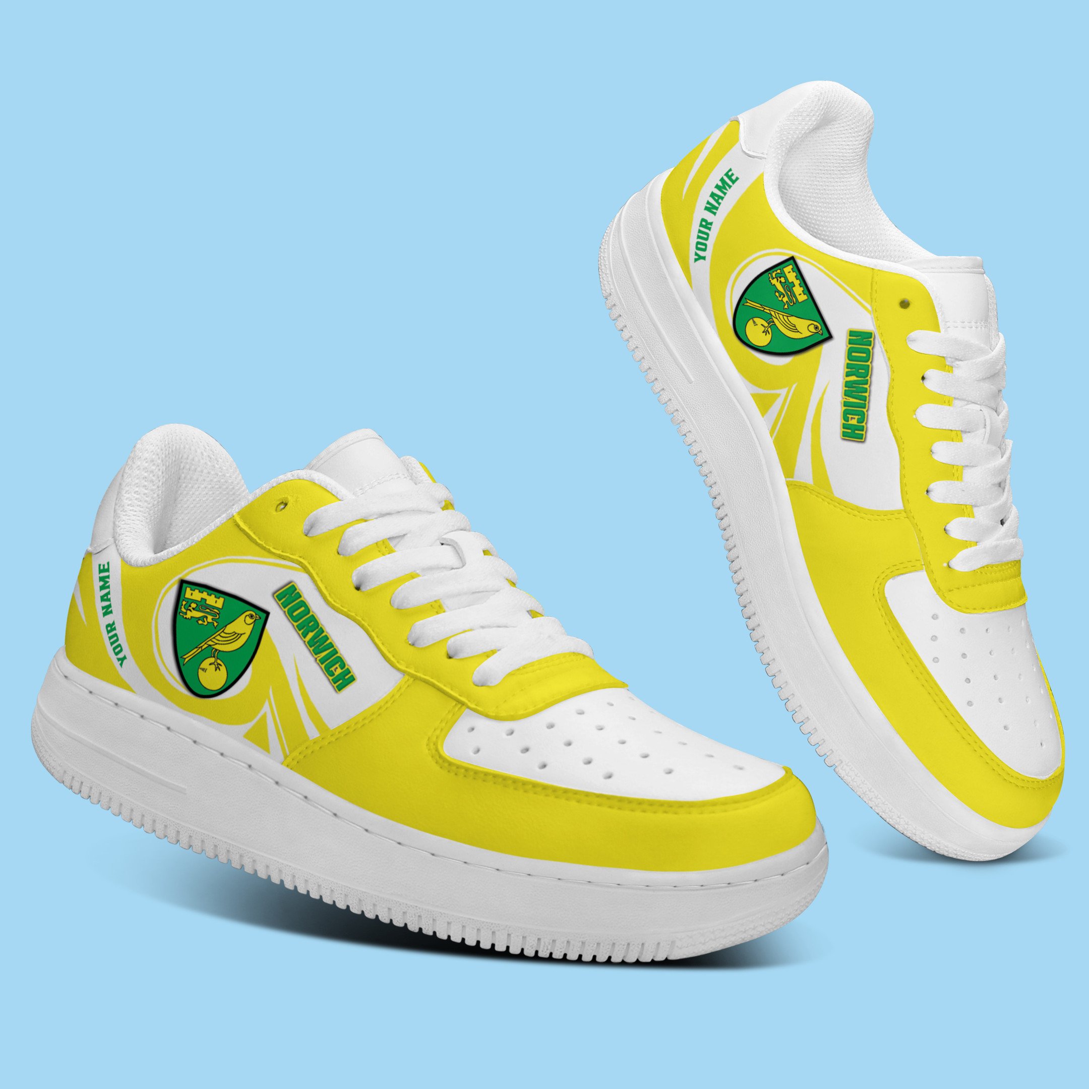Norwich City Epl Personalized Airforce1 Sport Sneakers For Fan For Men Women