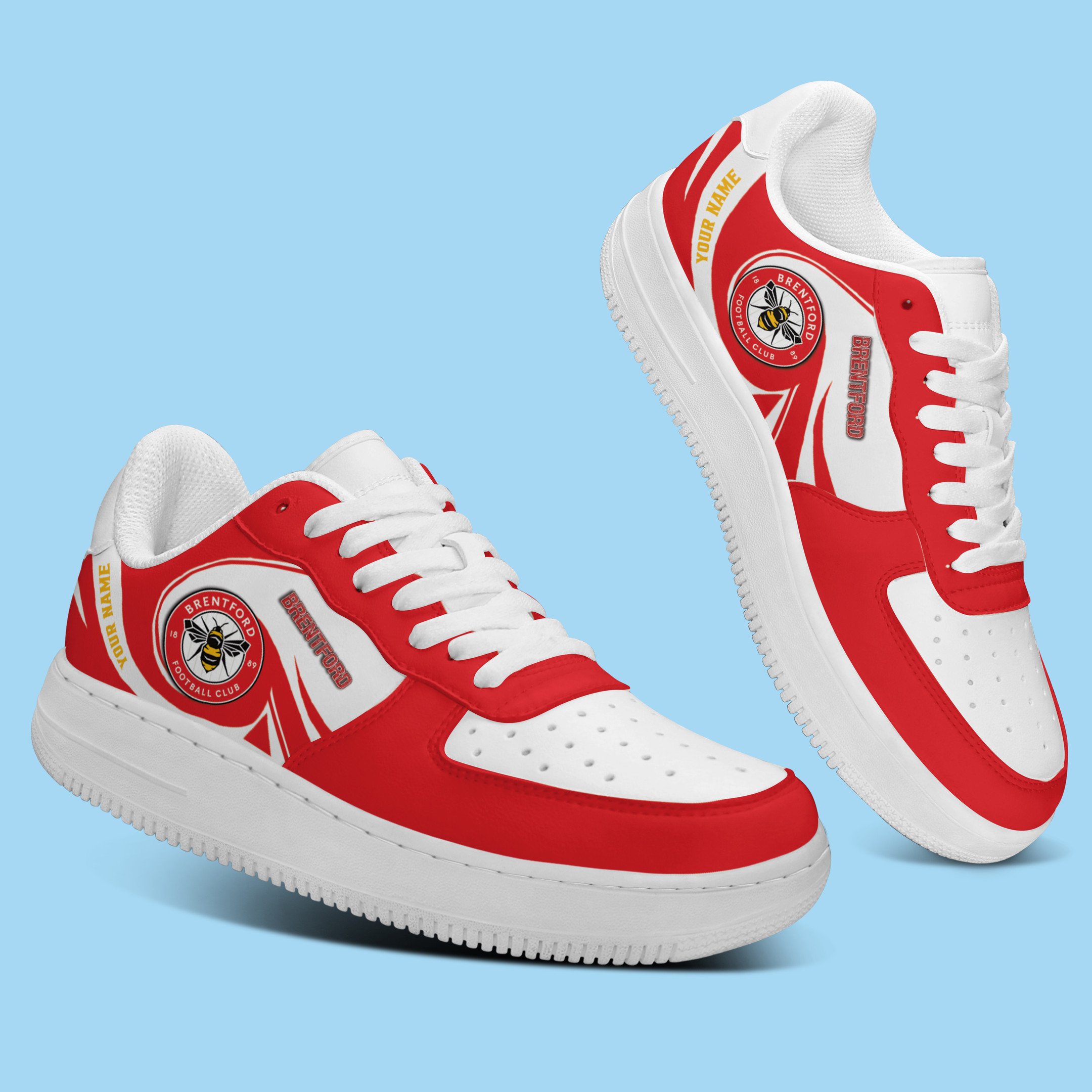 Brentford Epl Personalized Airforce1 Sport Sneakers For Fan For Men Women