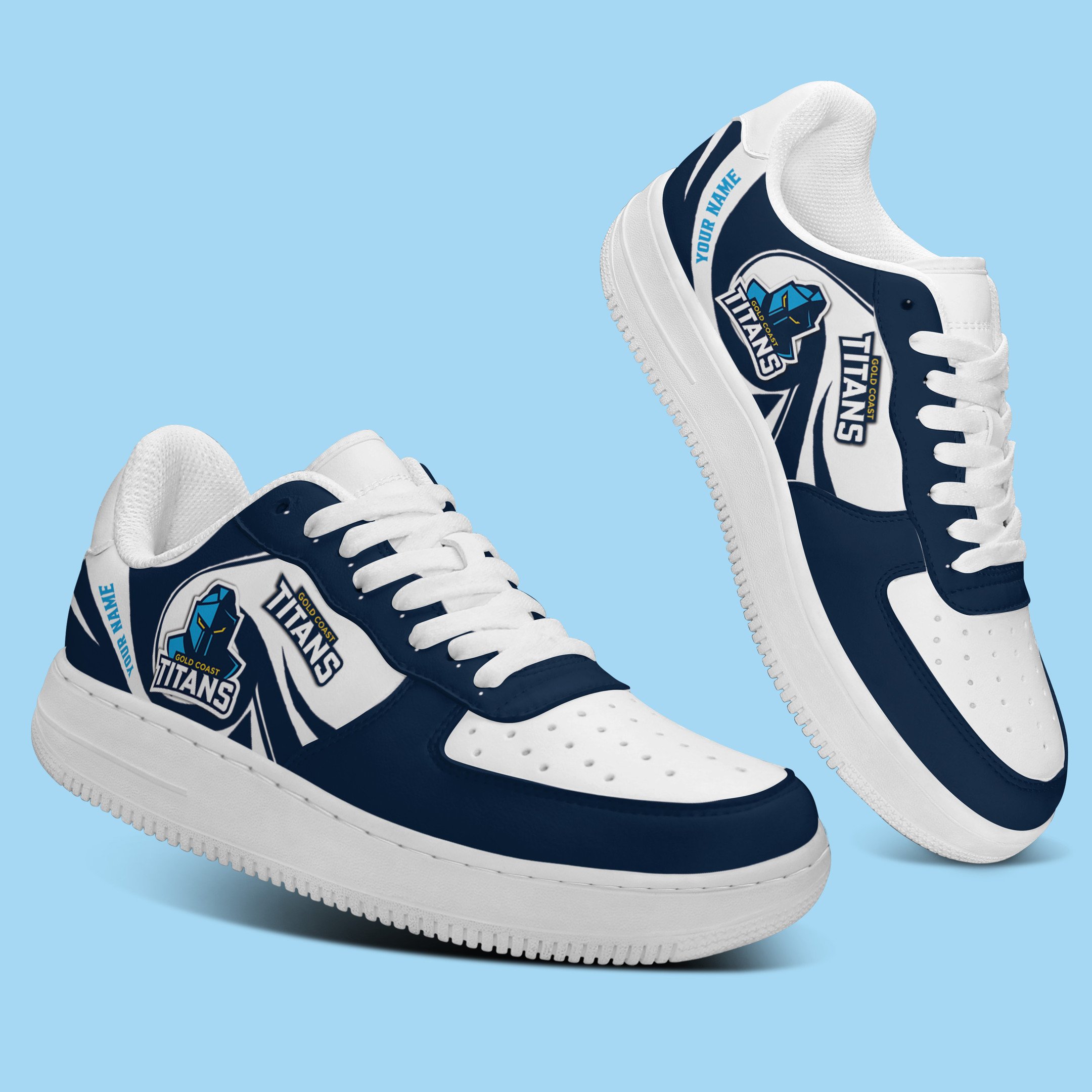 Gold Coast Titans Nrl Personalized Airforce 1 Sport Sneakers For Fan For Men Women