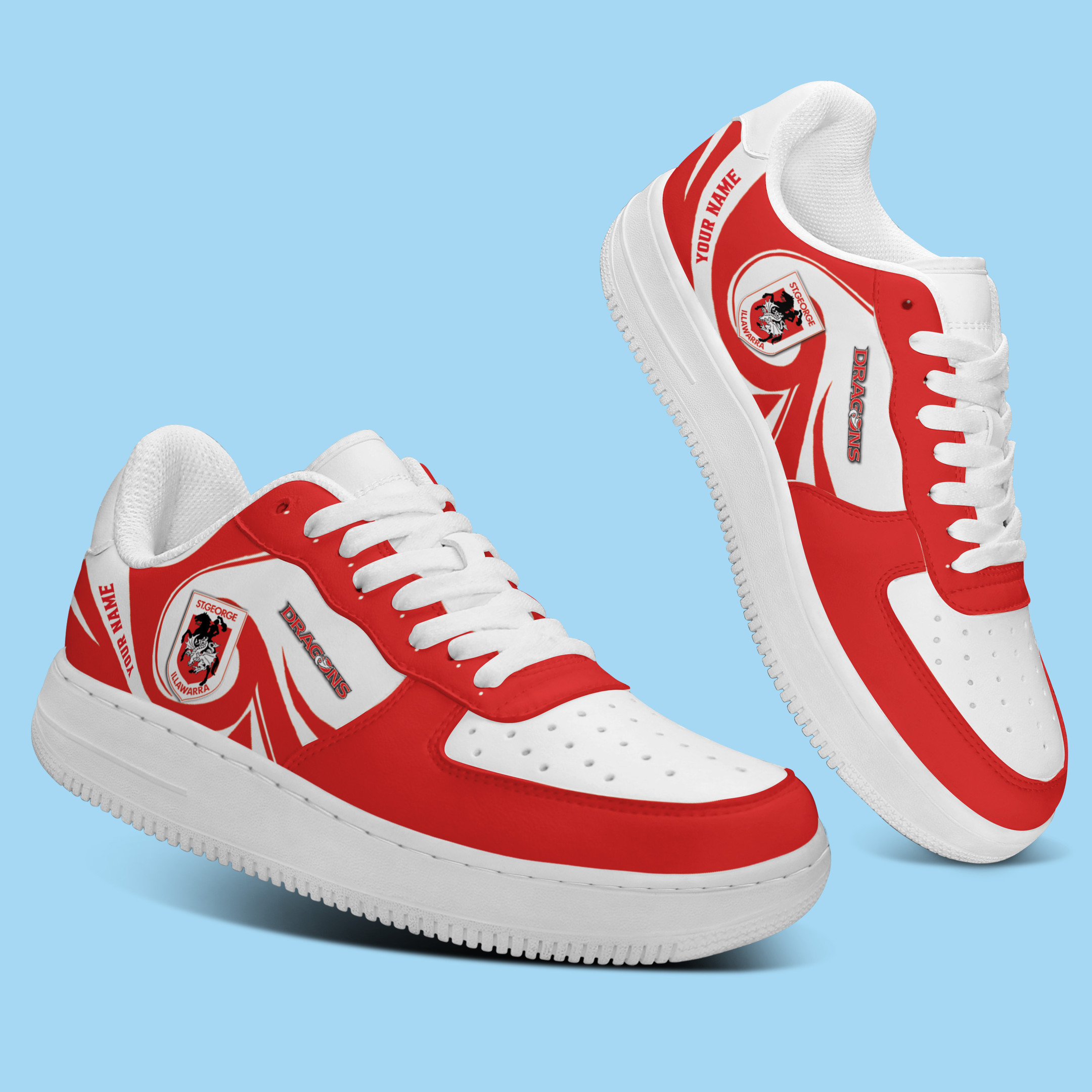 St. George Illawarra Dragons Nrl Personalized Airforce 1 Sport Sneakers For Fan For Men Women