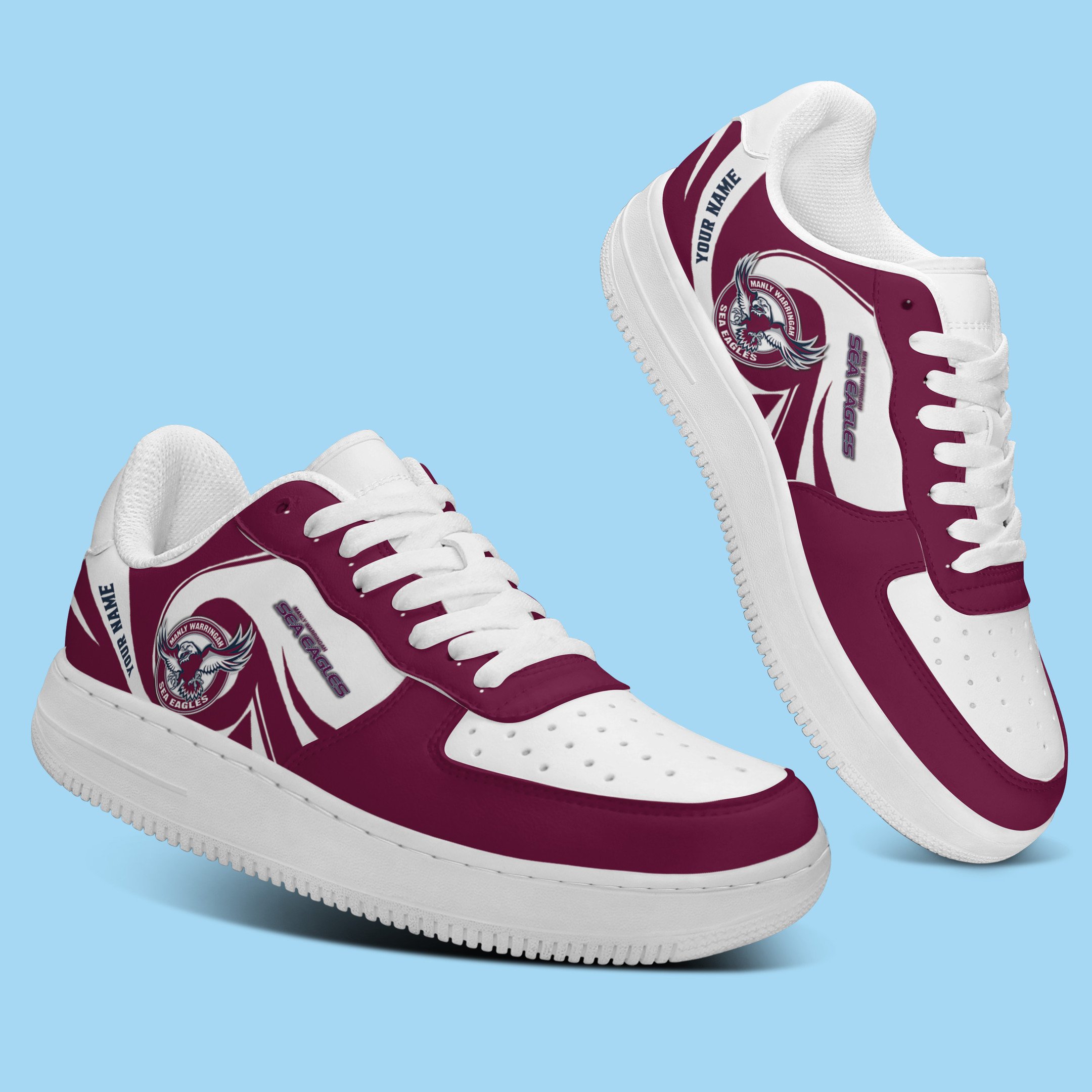 Manly-Warringah Sea Eagles Nrl Personalized Airforce 1 Sport Sneakers For Fan For Men Women