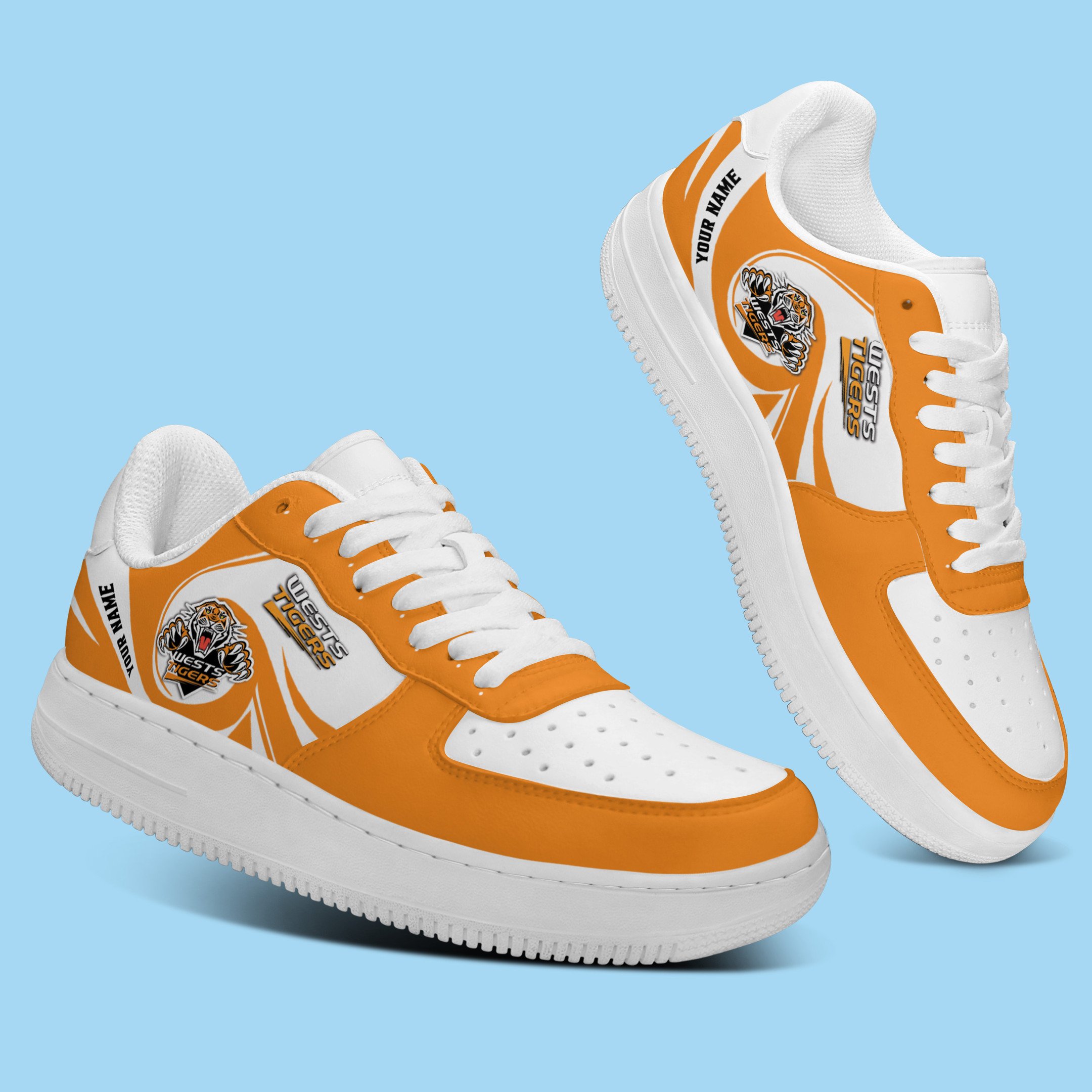 Wests Tigers Nrl Personalized Airforce 1 Sport Sneakers For Fan For Men Women