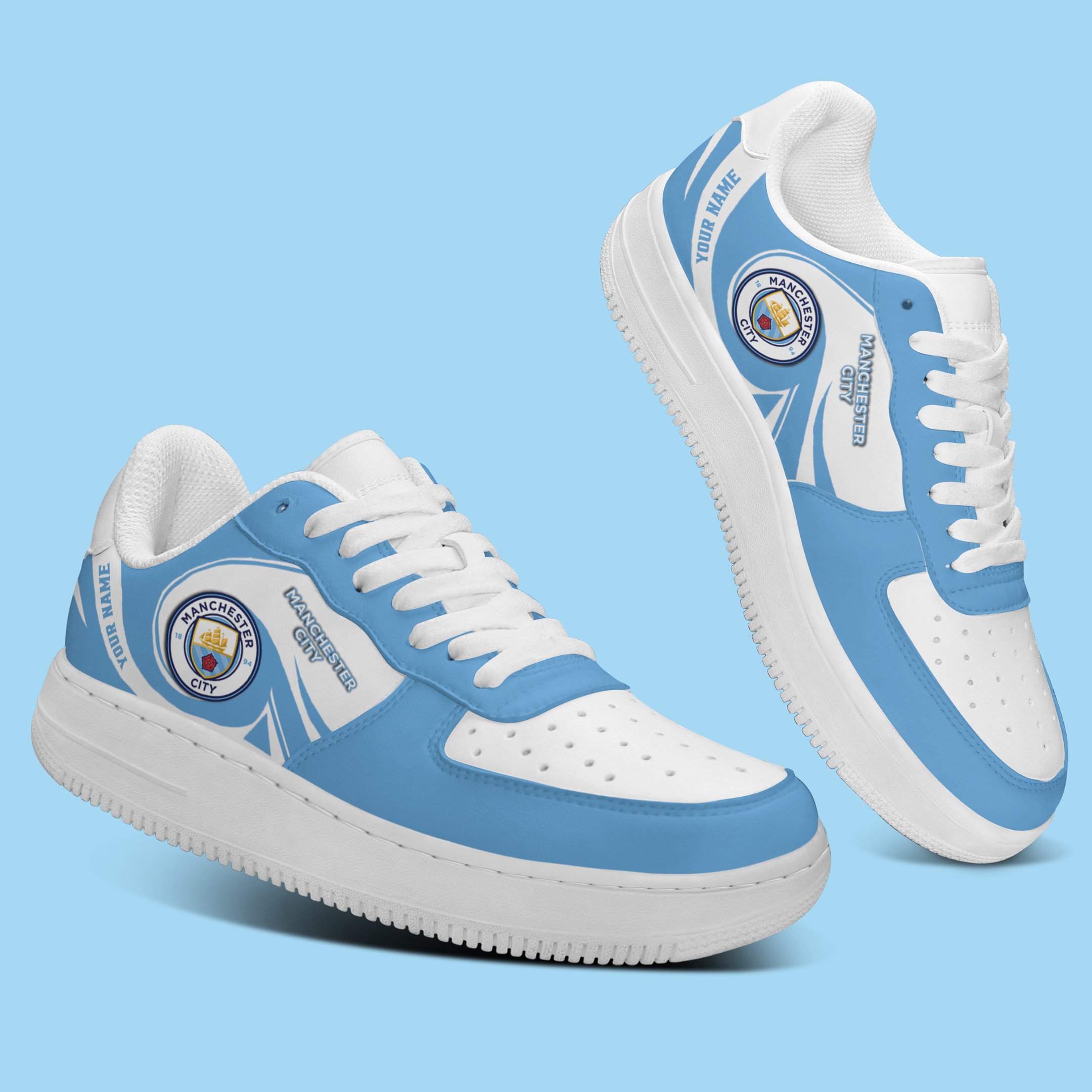 Manchester City Epl Personalized Airforce1 Sport Sneakers For Fan For Men Women