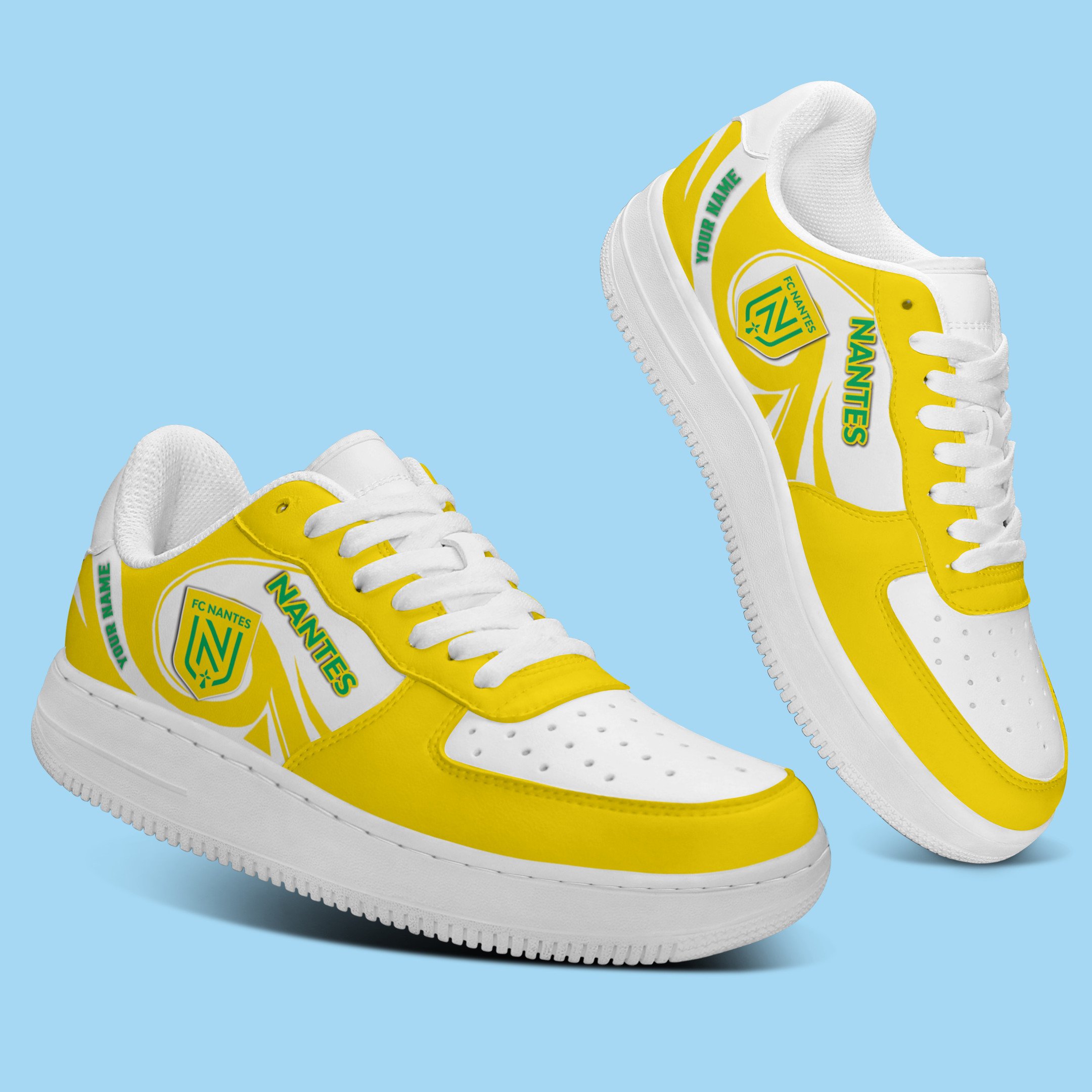 Fc Nantes L1 Personalized Airforce1 Sport Sneakers For Fan For Men Women